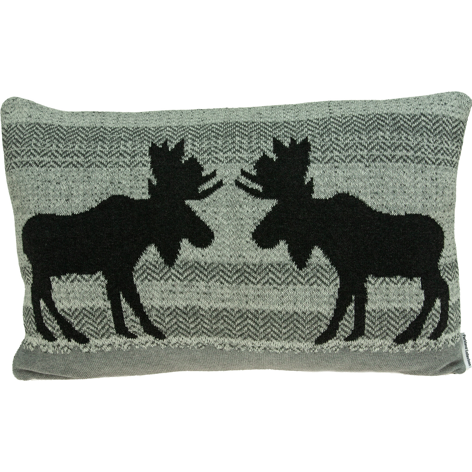 Parkland Collection Buck Lodge Grey Pillow Cover With Poly Insert