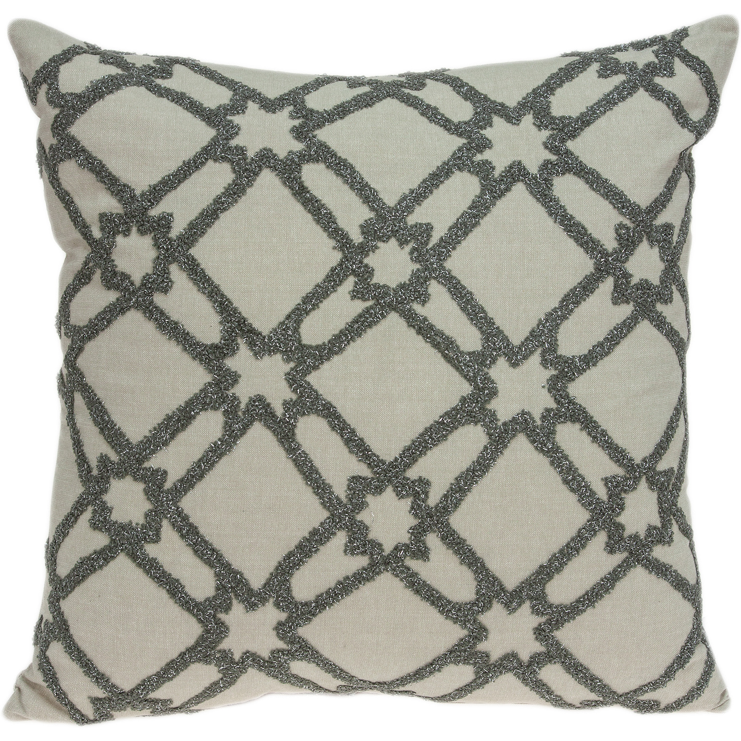 Parkland Collection Cora Transitional Beige Pillow Cover With Poly Insert