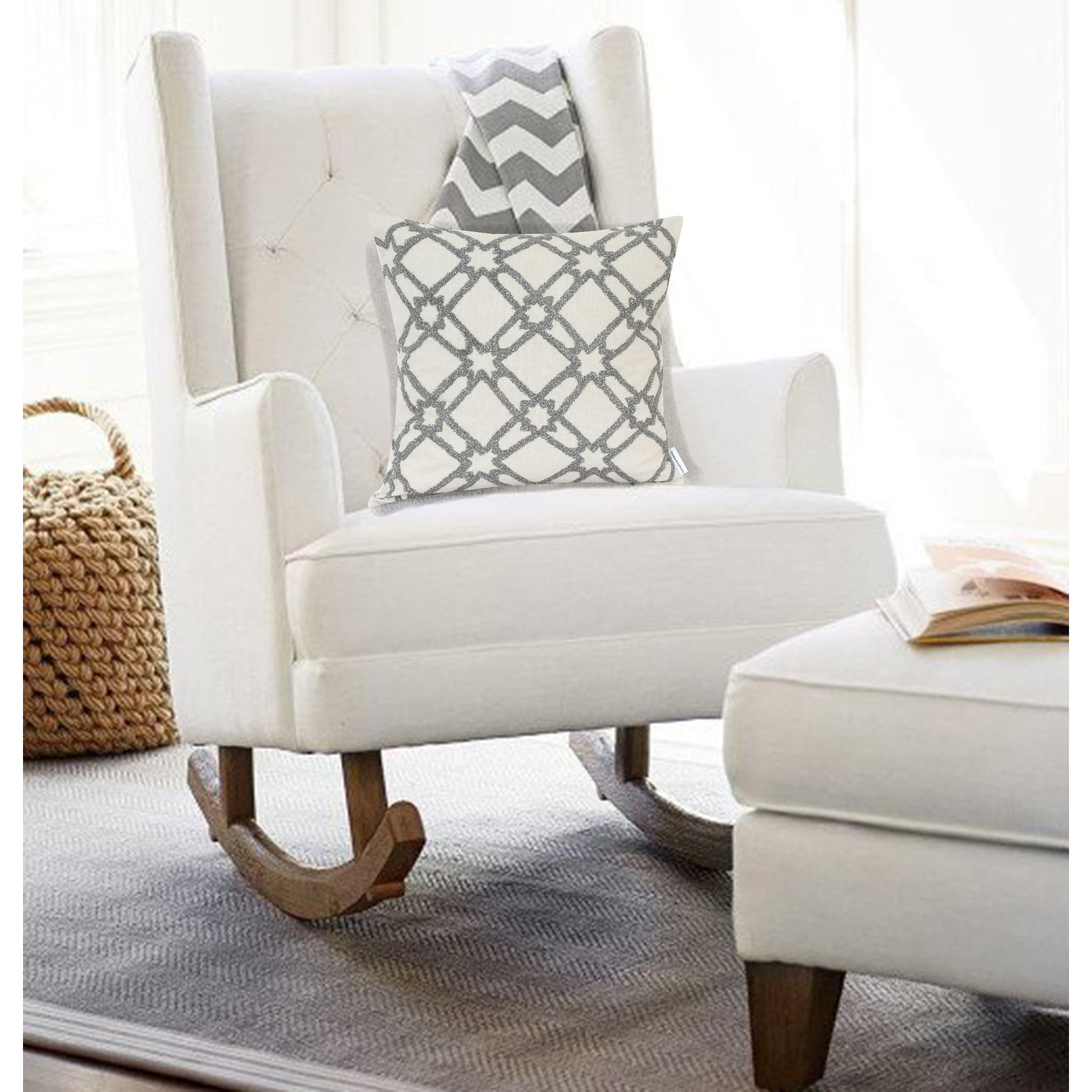 Parkland Collection Cora Transitional Beige Pillow Cover With Poly Insert