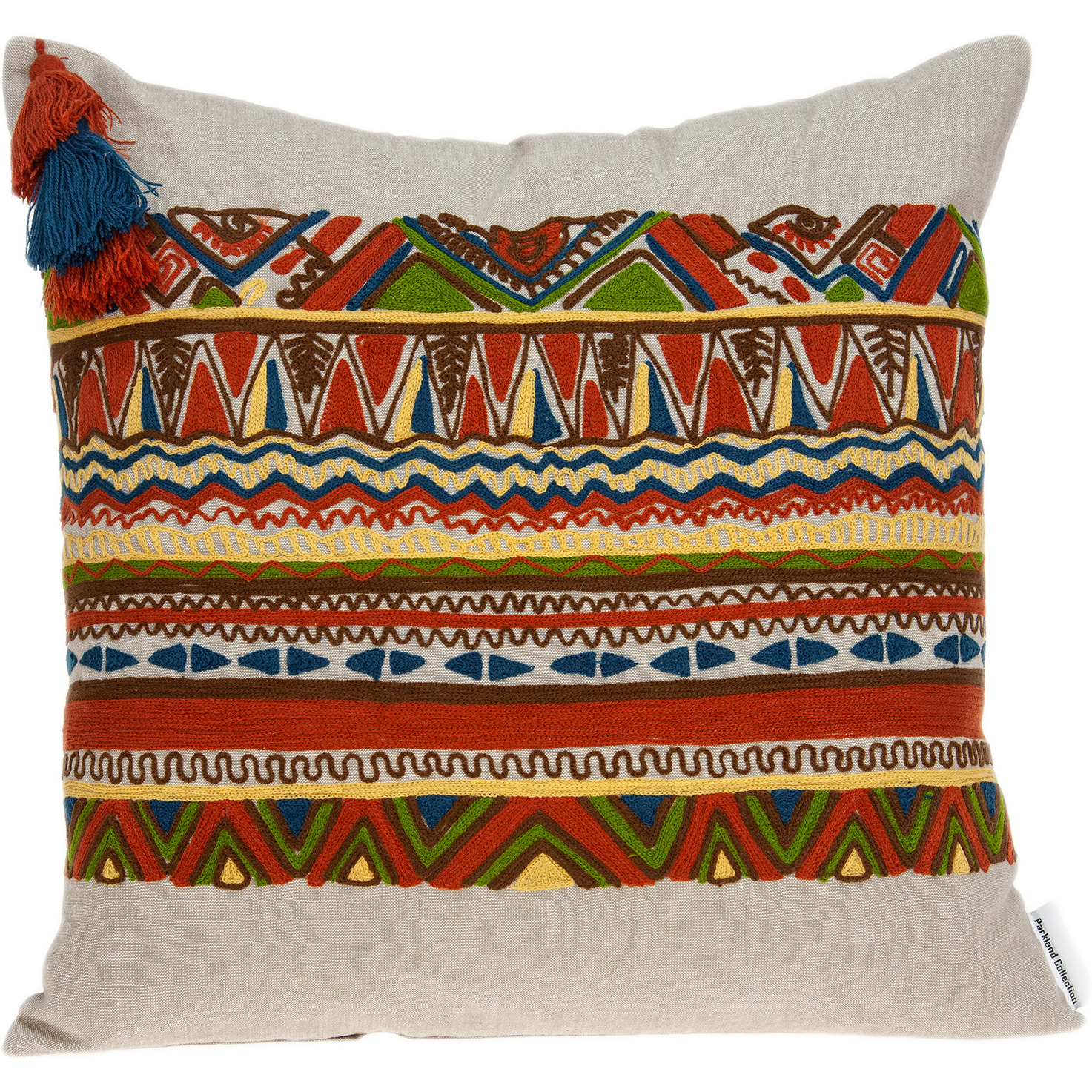 Parkland Collection Zelda Bohemian Multicolor Pillow Cover With Poly Insert