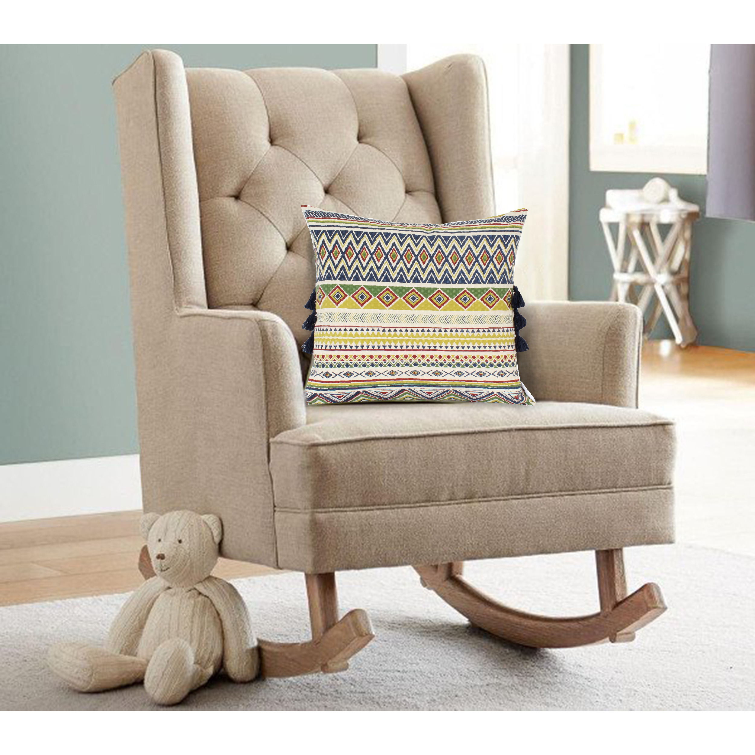 Parkland Collection Irisa Bohemian Multicolor Pillow Cover With Poly Insert