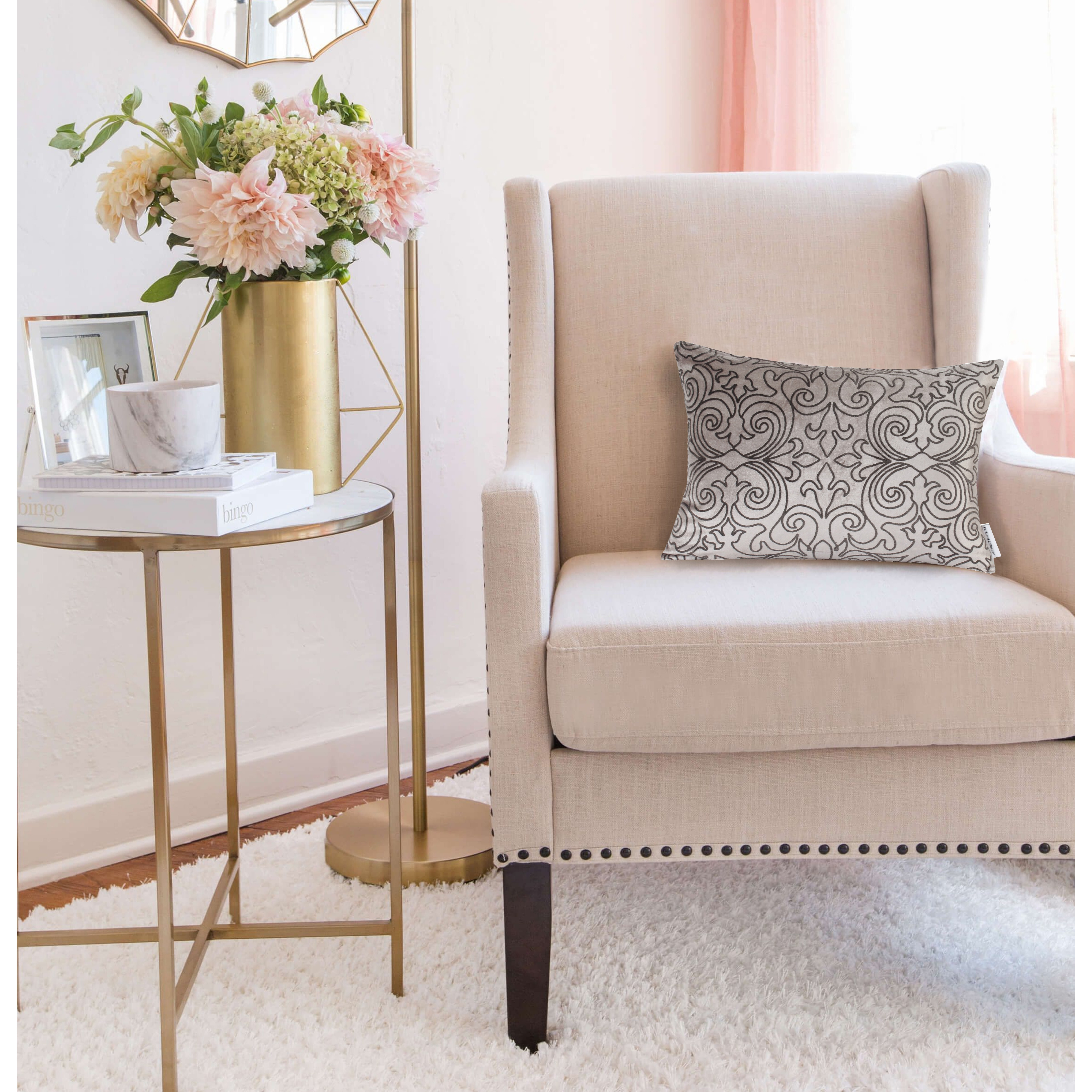 Parkland Collection Senza Transitional Champagne Pillow Cover With Poly Insert