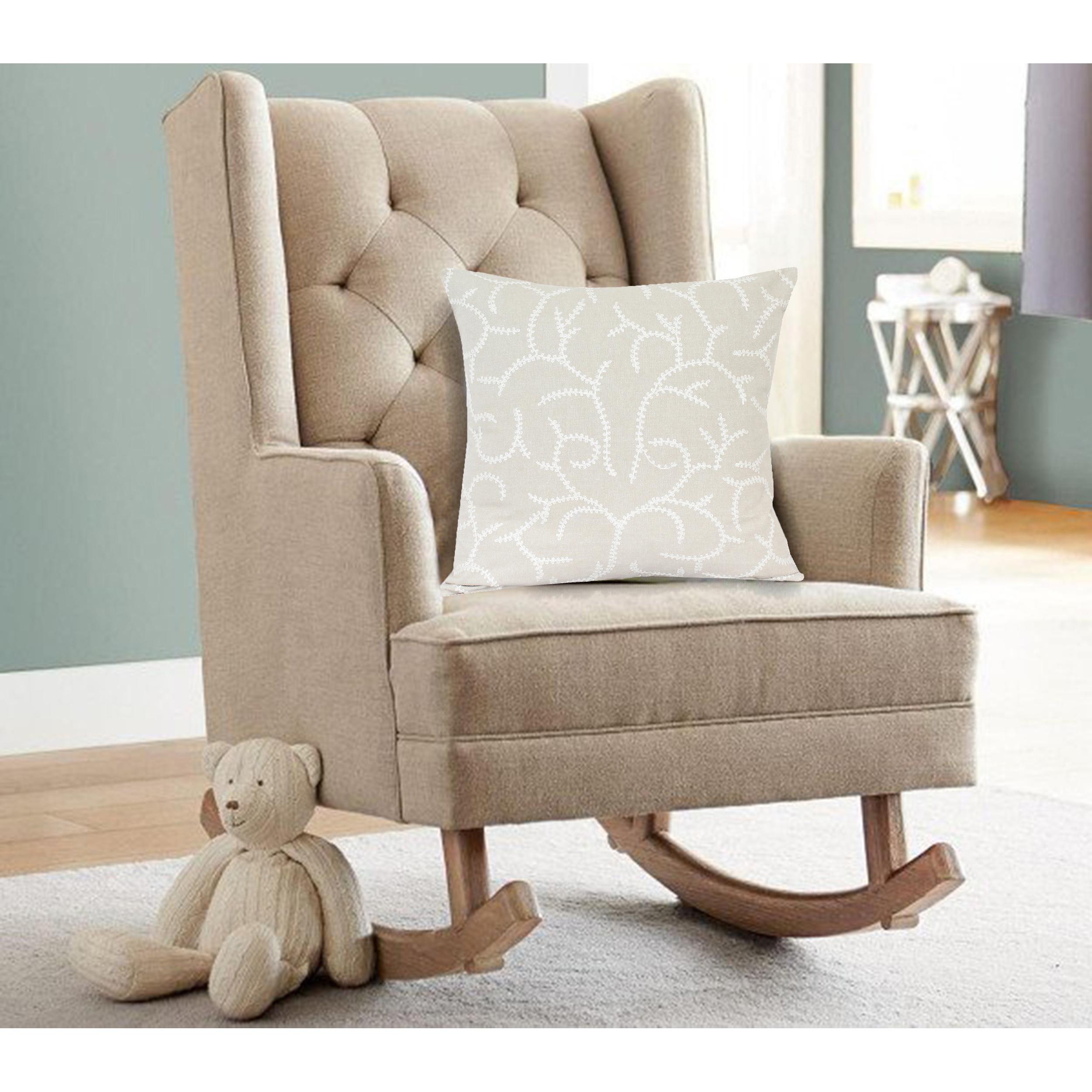 Parkland Collection Nabia Transitional Beige Pillow Cover With Poly Insert