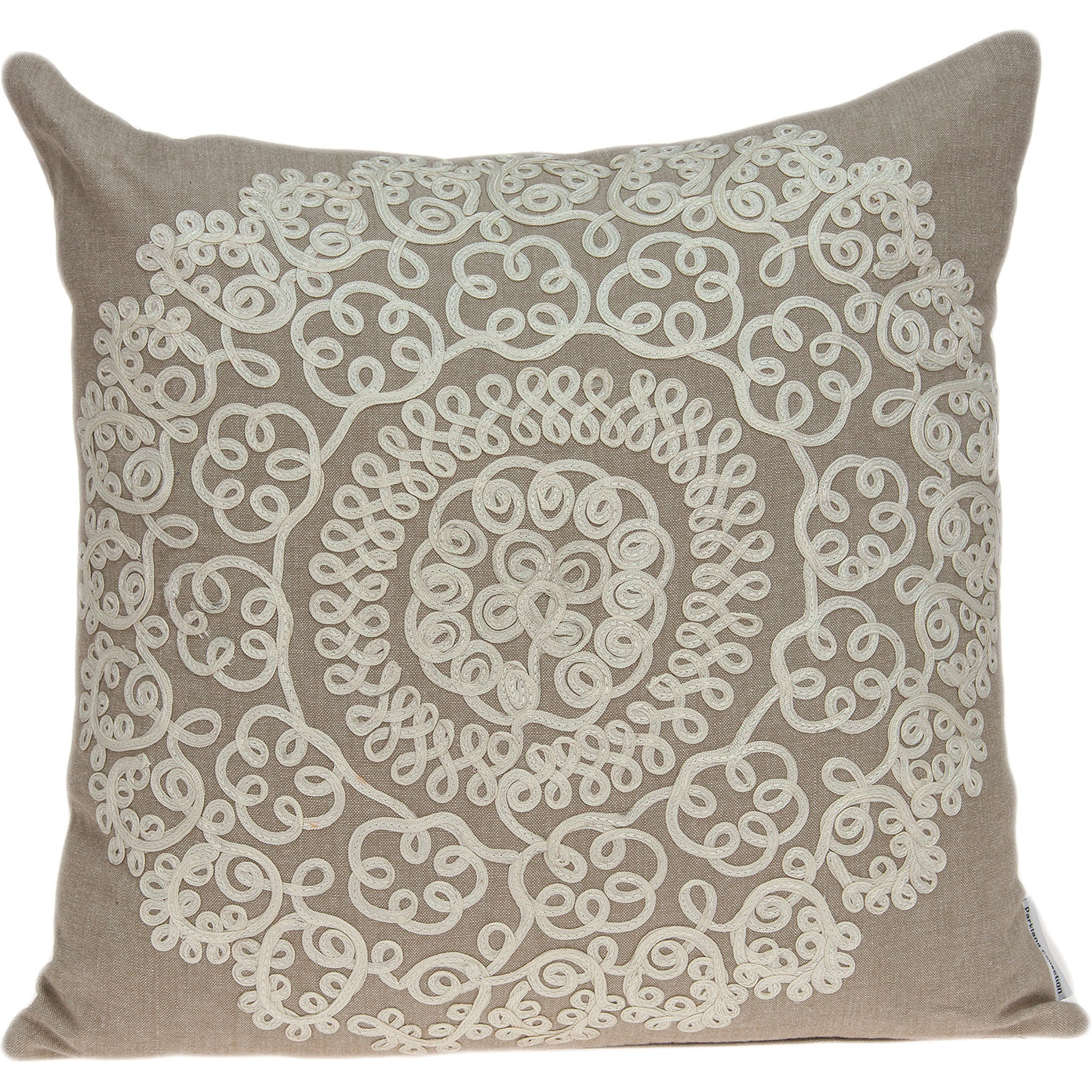 Parkland Collection Arlene Traditional Tan Pillow Cover With Poly Insert