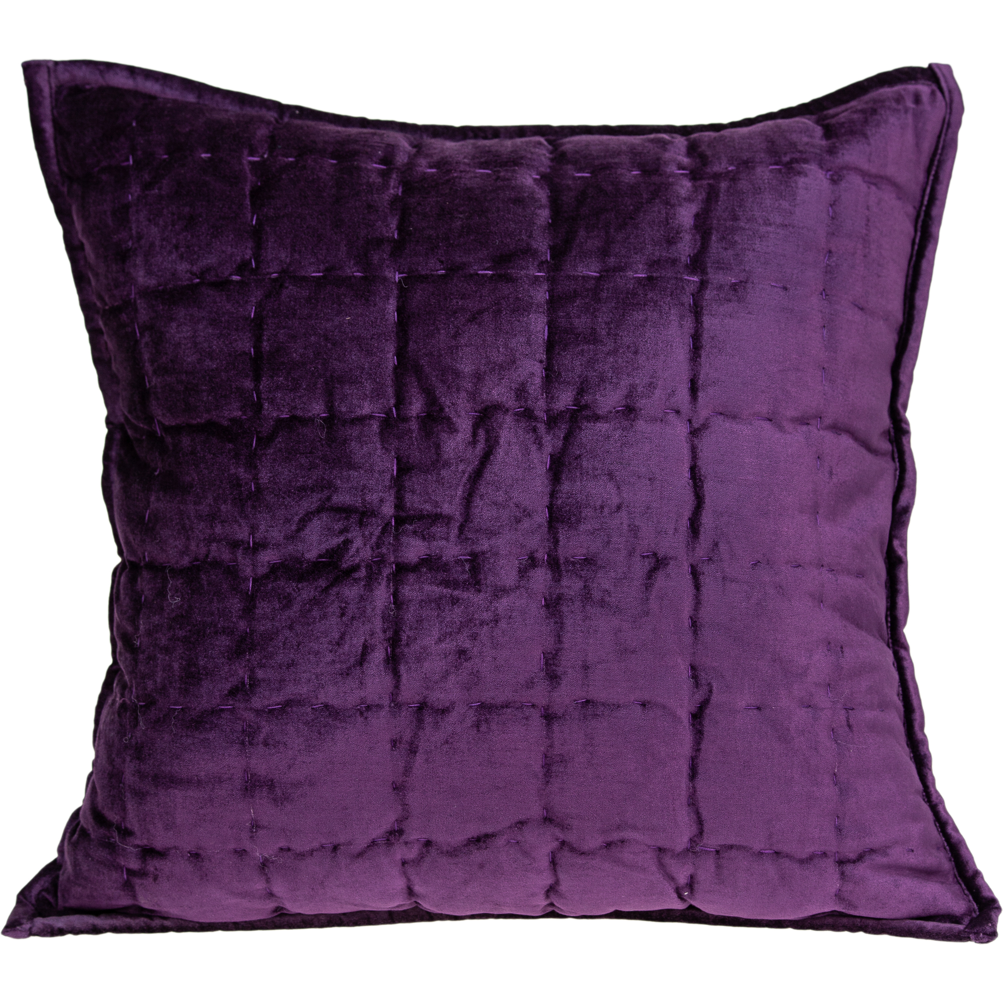 Parkland Collection Agio Transitional Purple Solid Quilted Pillow Cover With Poly Insert