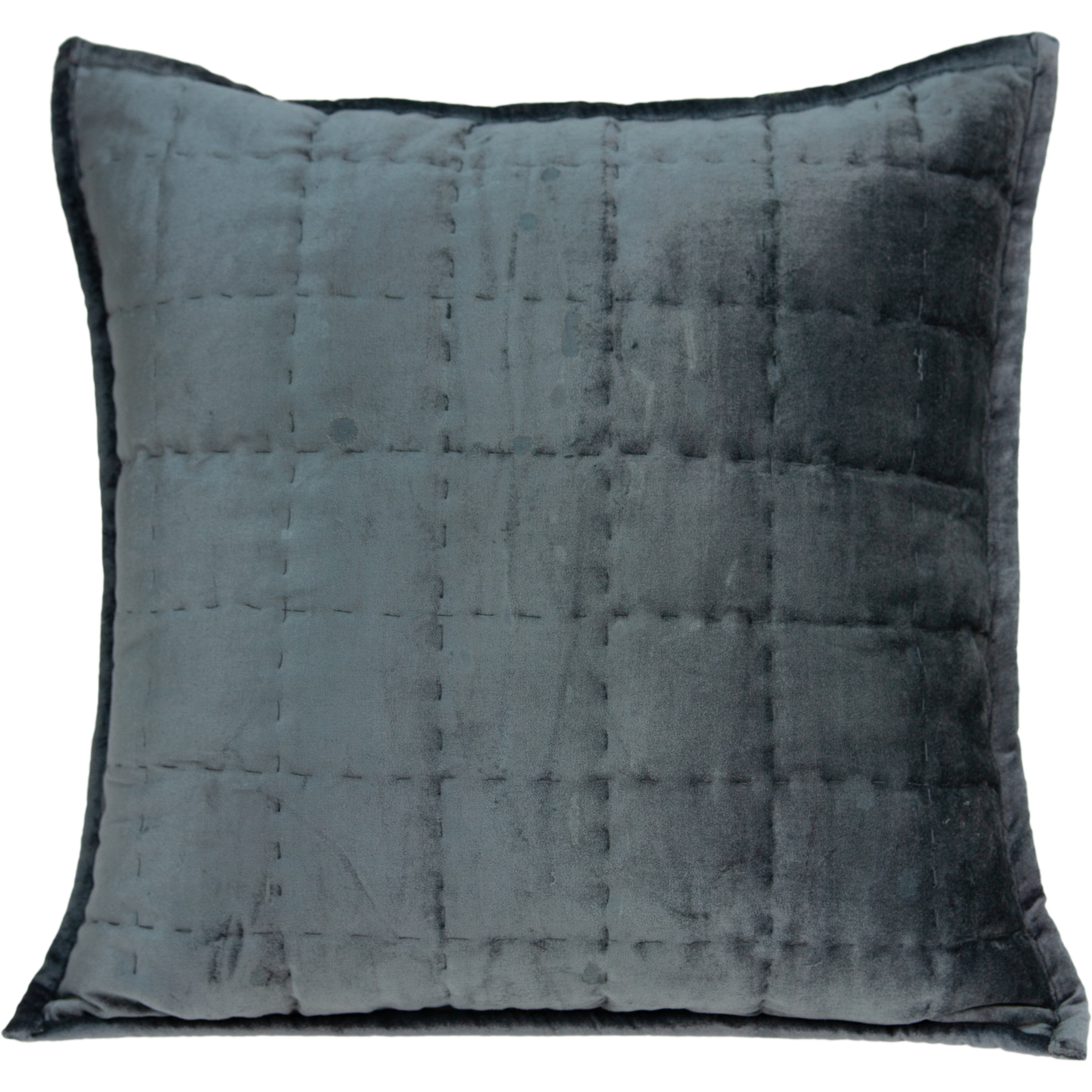 Parkland Collection Anajar Transitional Charcoal Solid Quilted Pillow Cover With Poly Insert