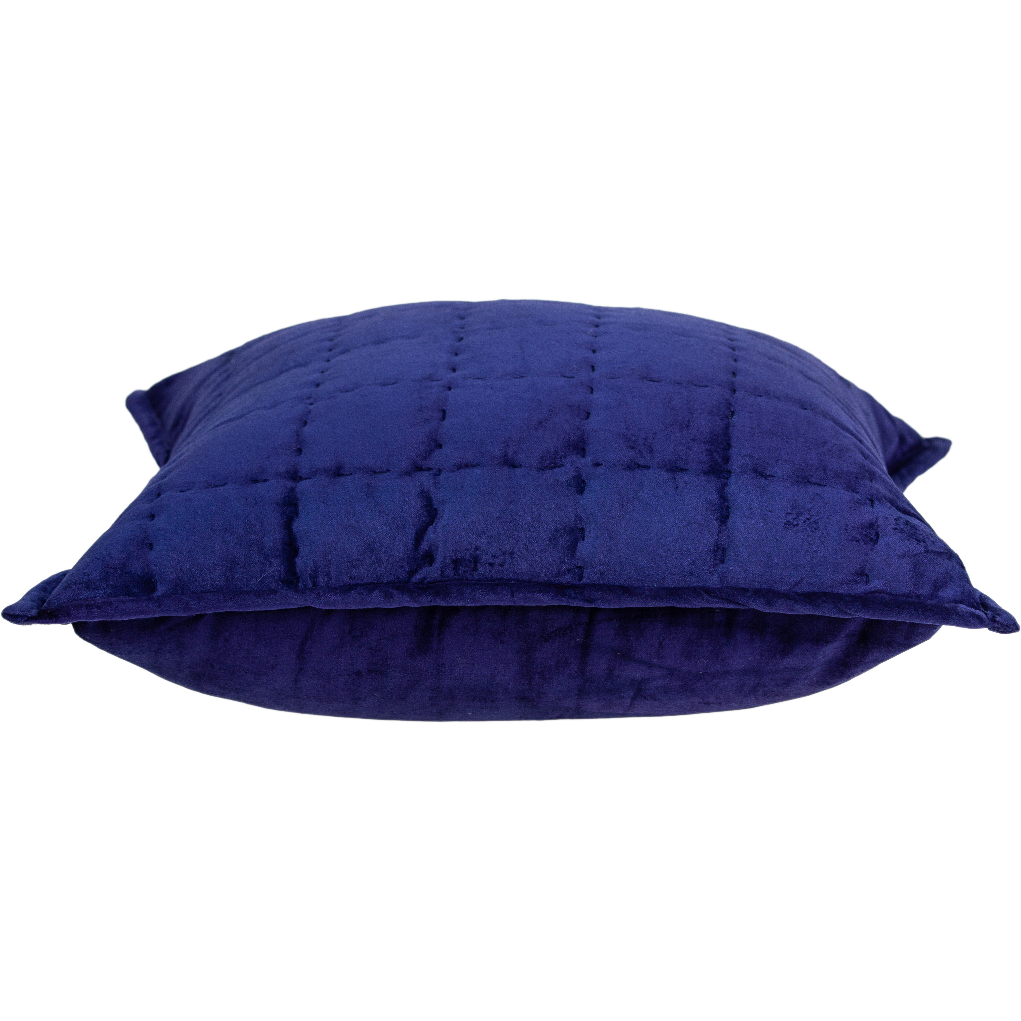 Parkland Collection Augusta Transitional Royal Blue Solid Quilted Pillow Cover With Poly Insert
