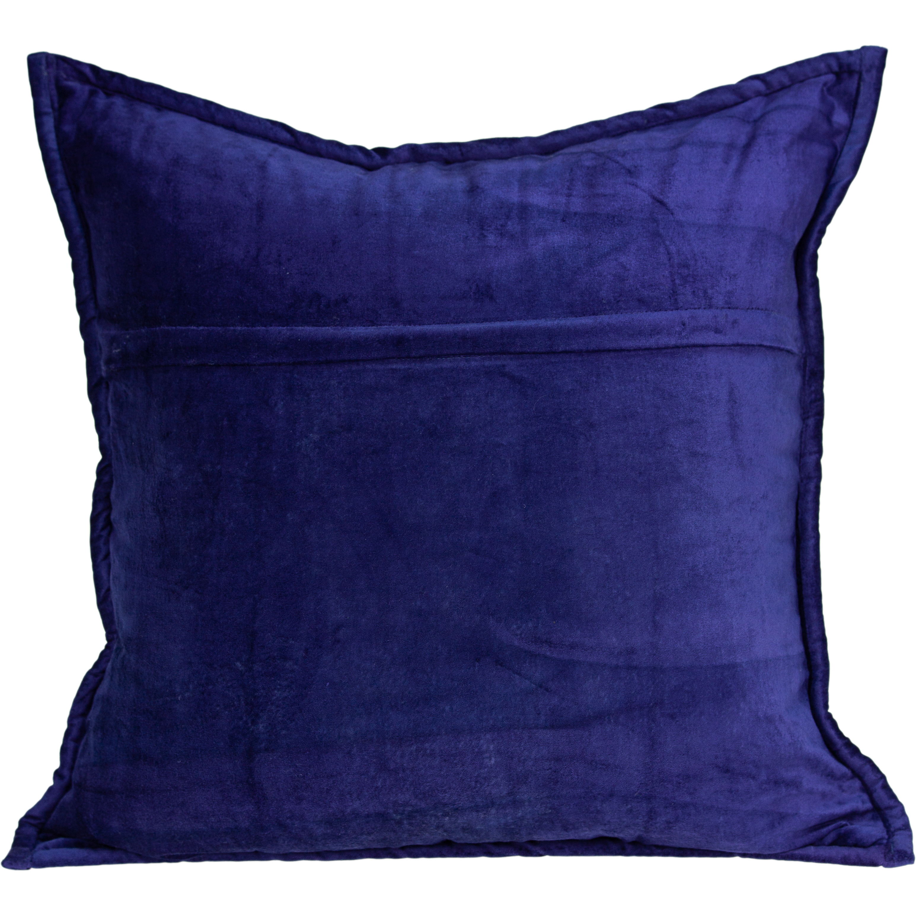 Parkland Collection Augusta Transitional Royal Blue Solid Quilted Pillow Cover With Poly Insert