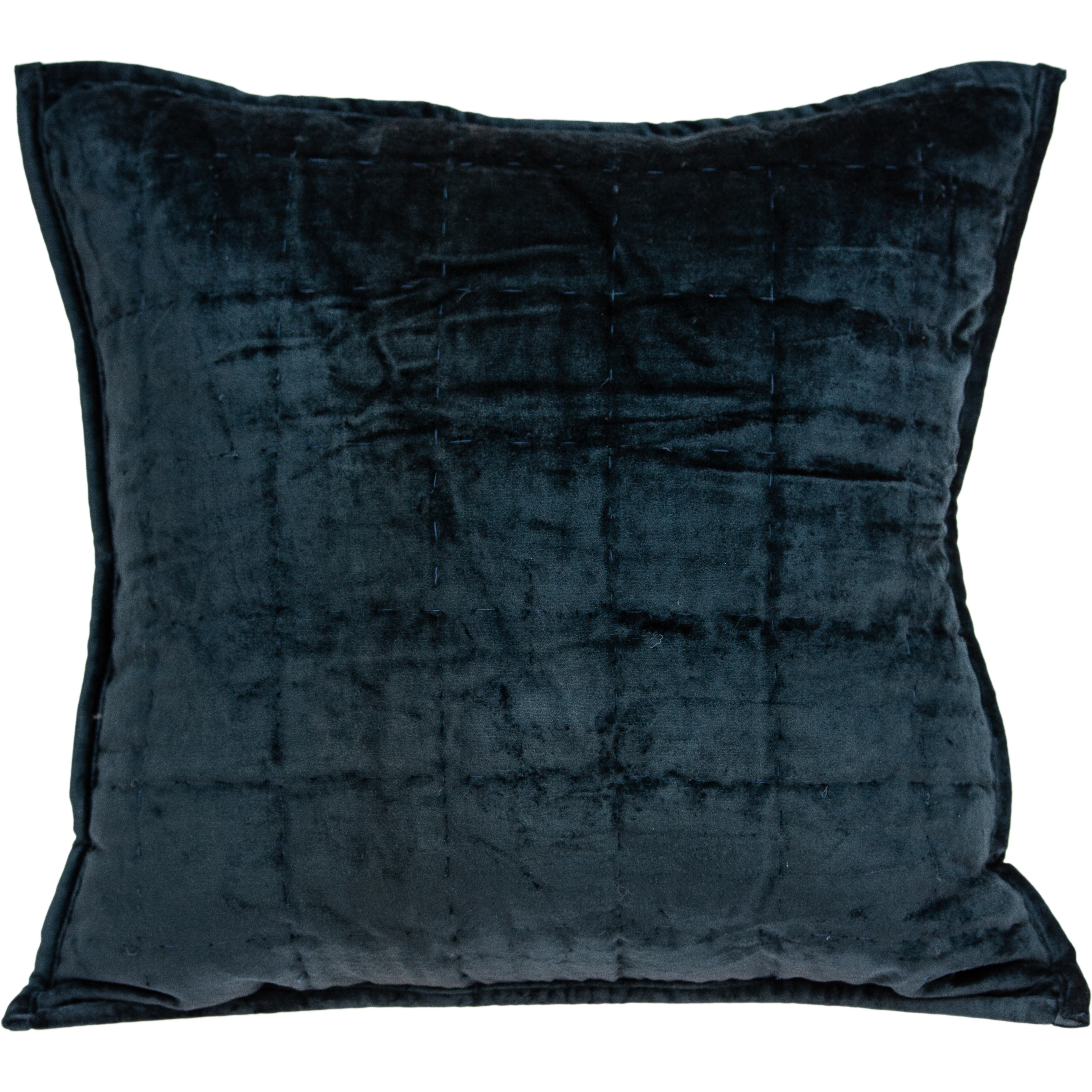 Parkland Collection Cerro Transitional Dark Blue Solid Quilted Pillow Cover With Poly Insert