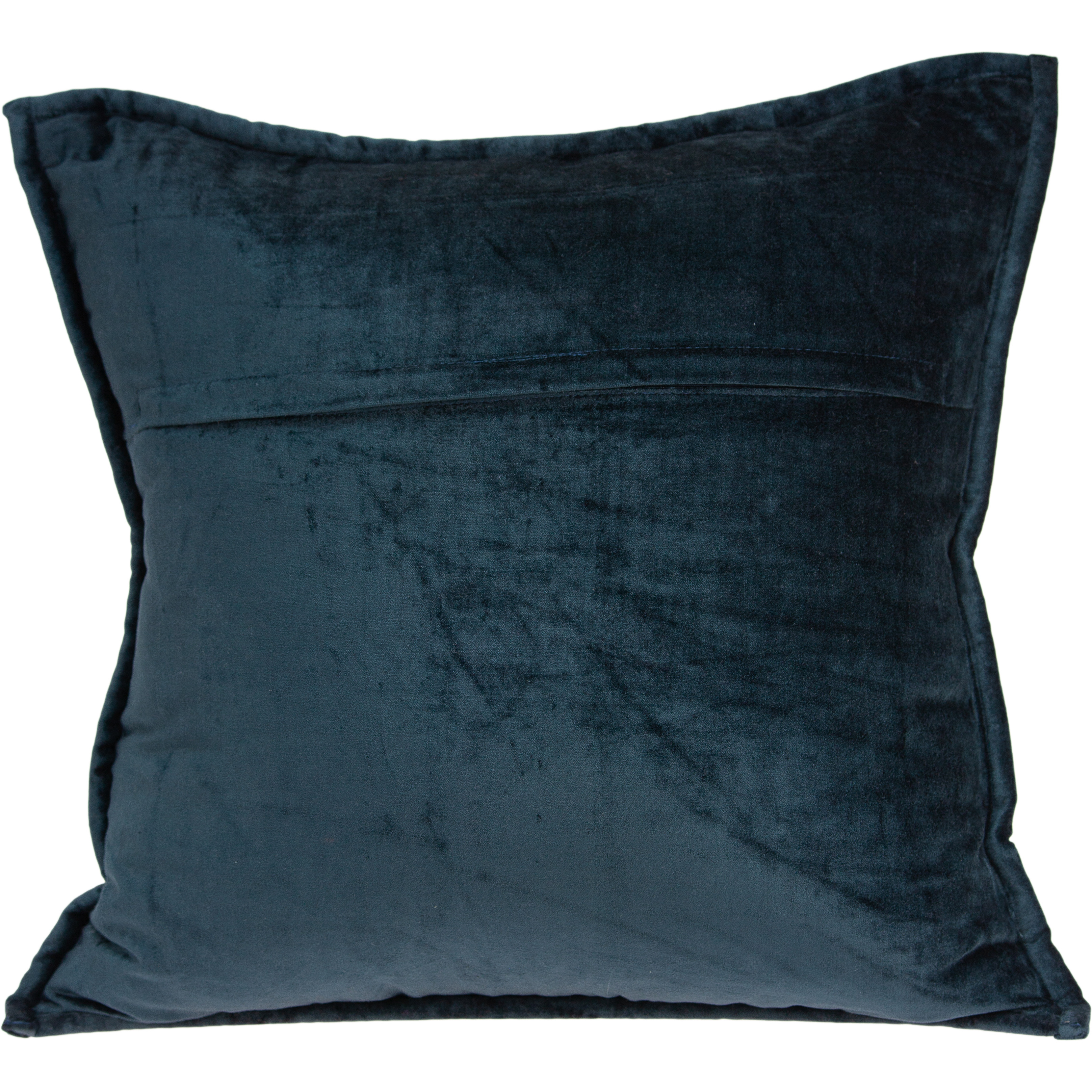 Parkland Collection Cerro Transitional Dark Blue Solid Quilted Pillow Cover With Poly Insert
