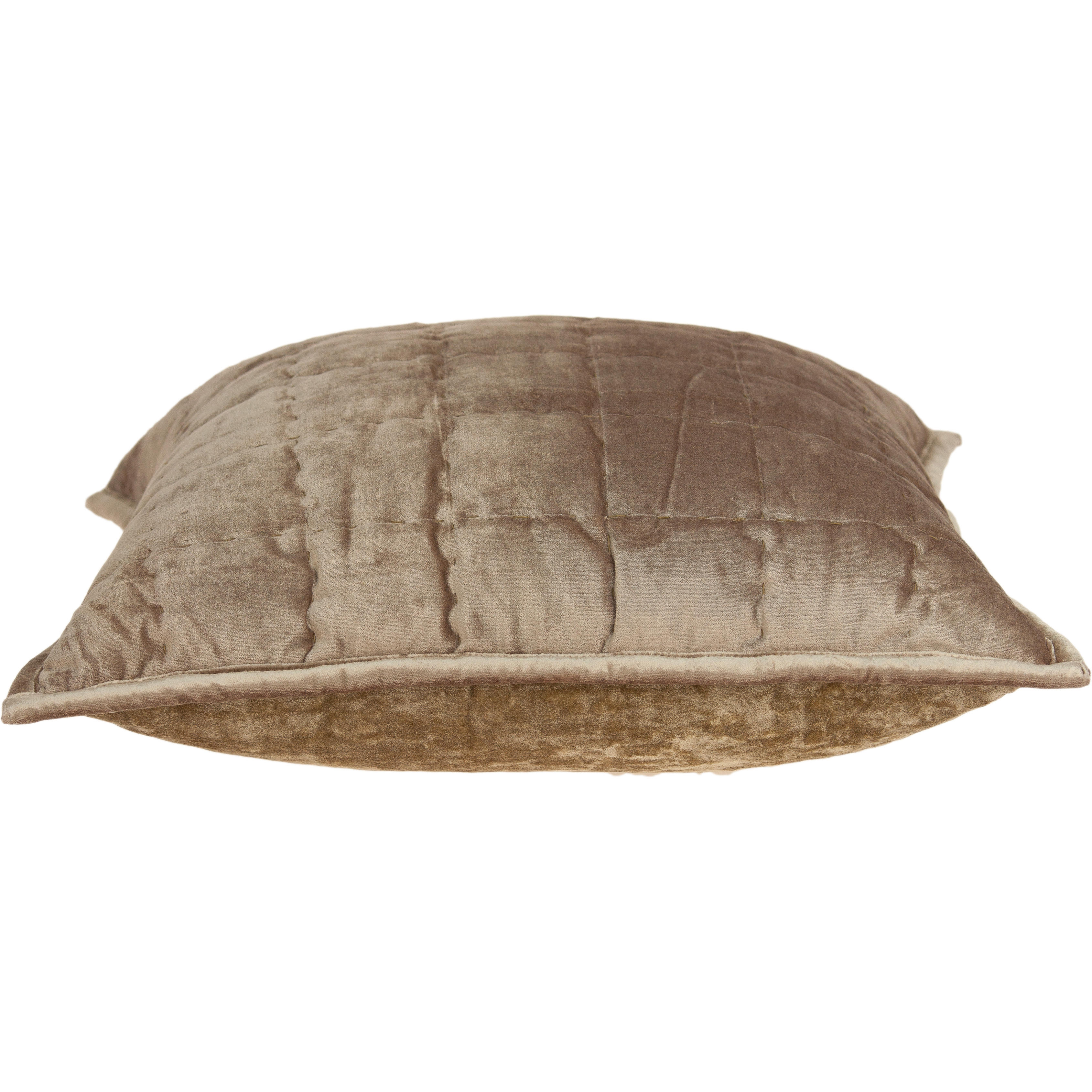 Parkland Collection Byblo Transitional Taupe Solid Quilted Pillow Cover With Poly Insert