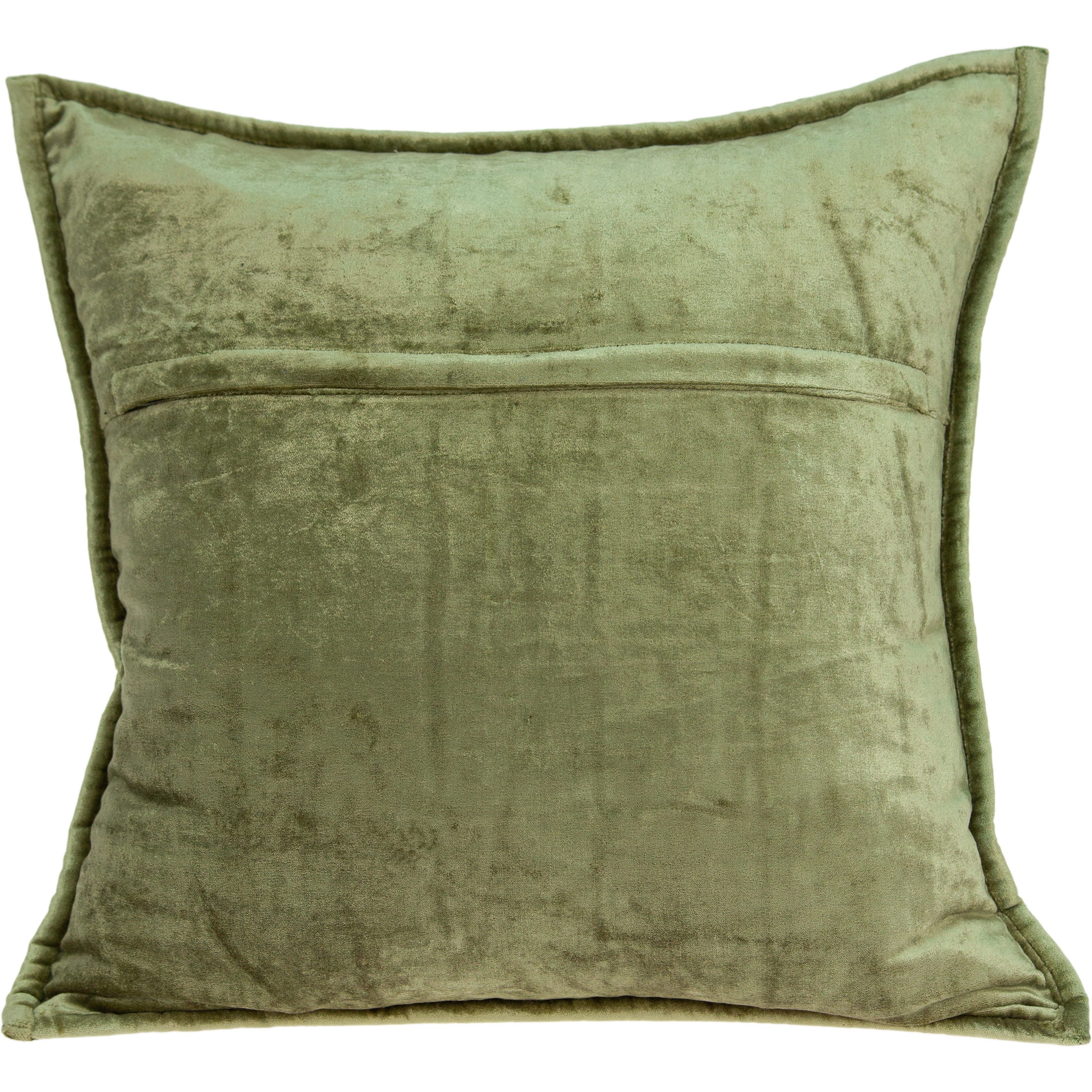 Parkland Collection Pilas Transitional Olive Solid Quilted Pillow Cover With Poly Insert