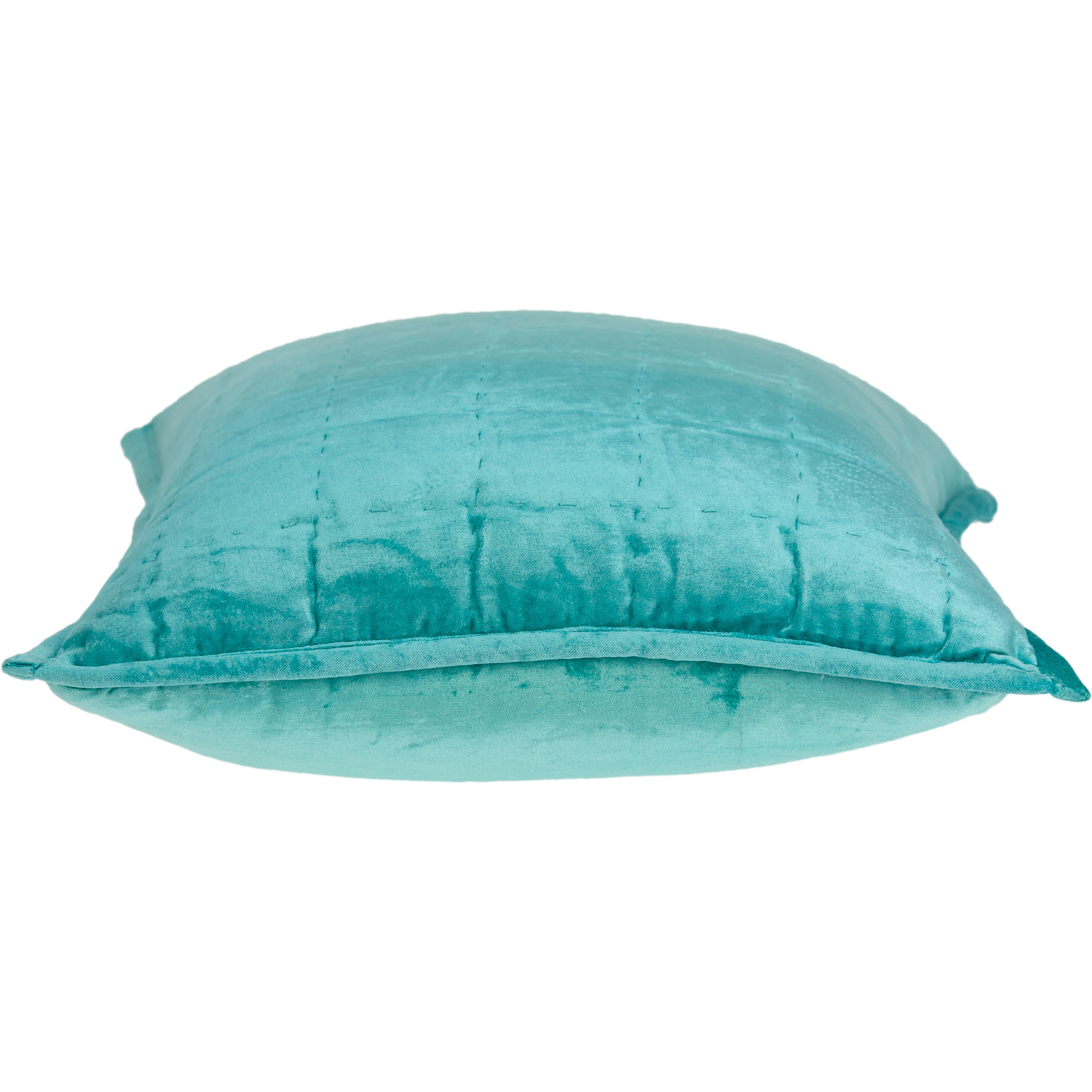 Parkland Collection Gorty Transitional Aqua Solid Quilted Pillow Cover With Poly Insert