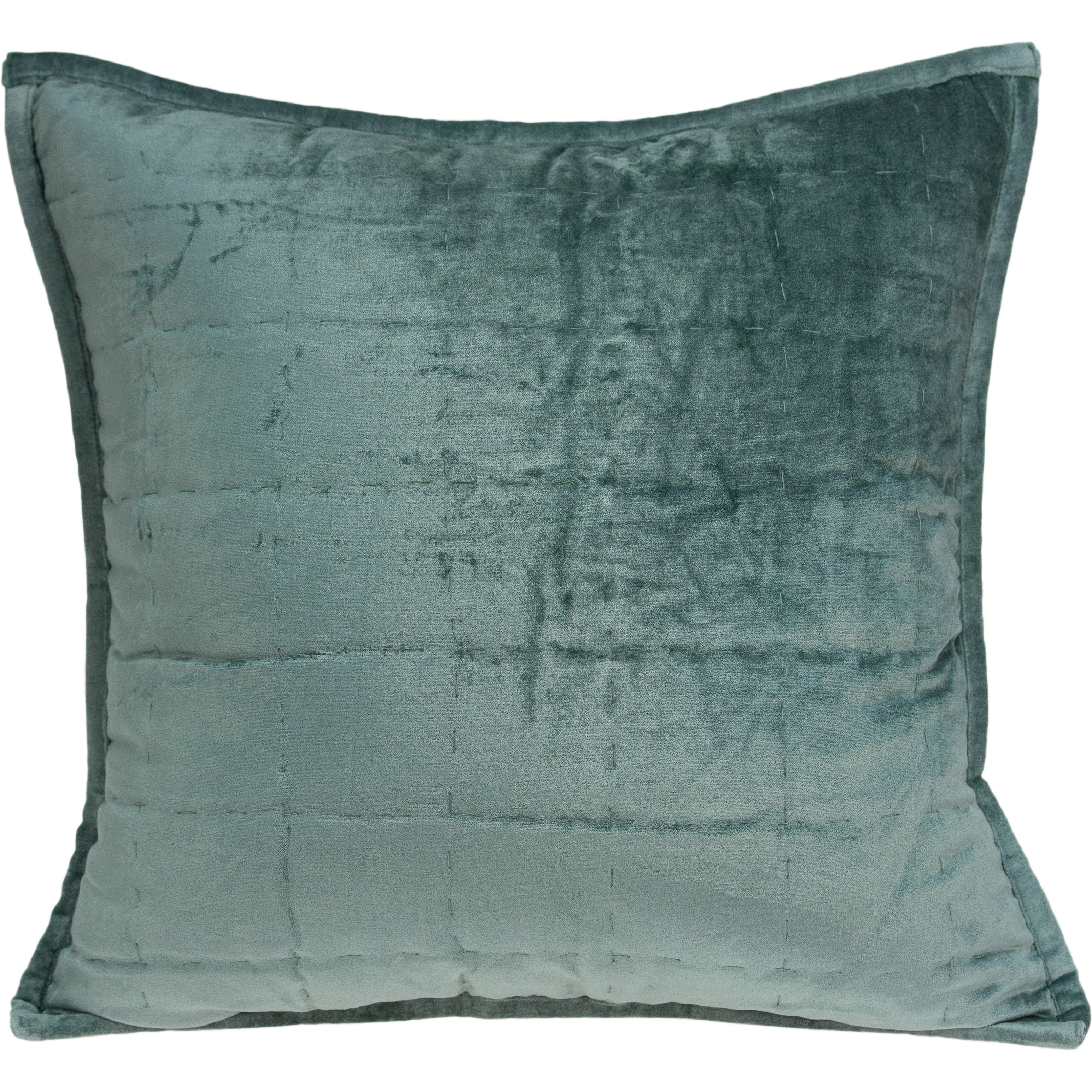 Parkland Collection Tusha Transitional Sea Foam Solid Quilted Pillow Cover With Poly Insert