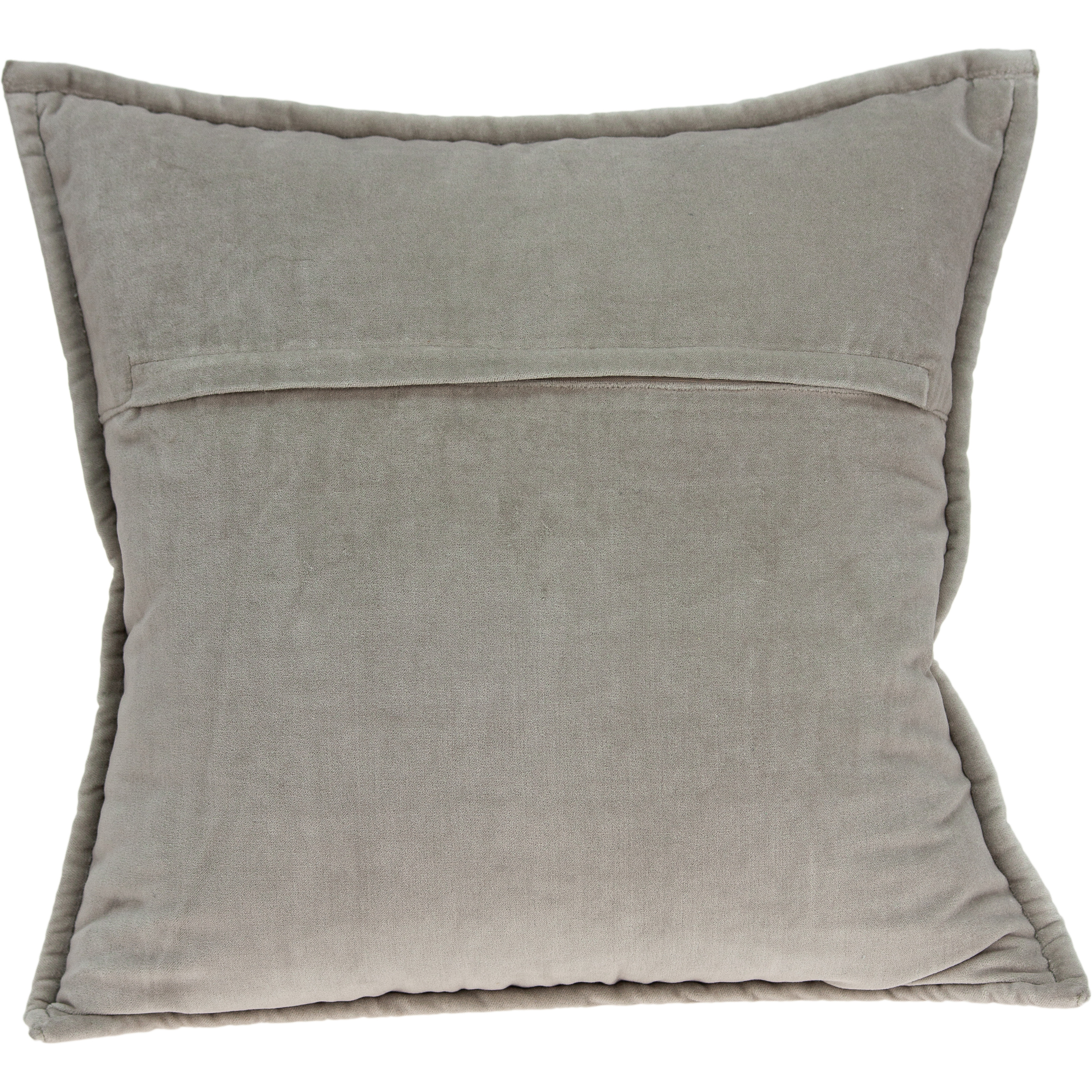 Parkland Collection Kavi Transitional Grey Solid Quilted Pillow Cover With Poly Insert