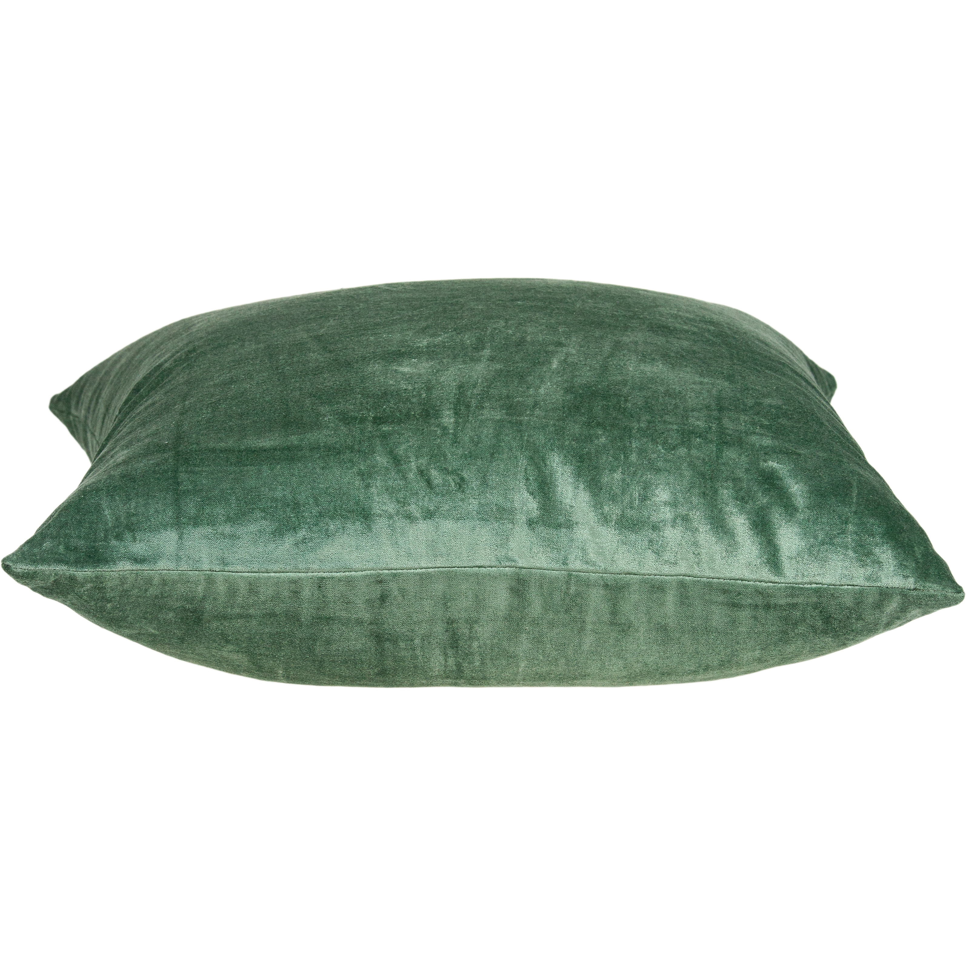 Parkland Collection Charlotte Transitional Green Solid Pillow Cover With Poly Insert