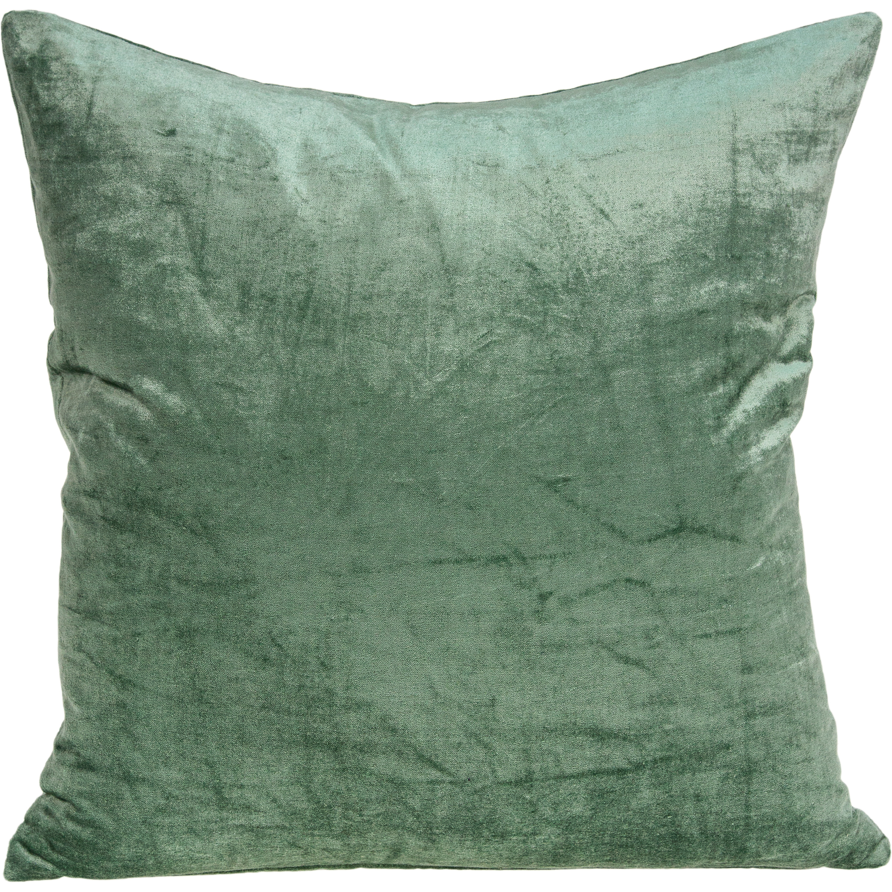 Parkland Collection Charlotte Transitional Green Solid Pillow Cover With Poly Insert