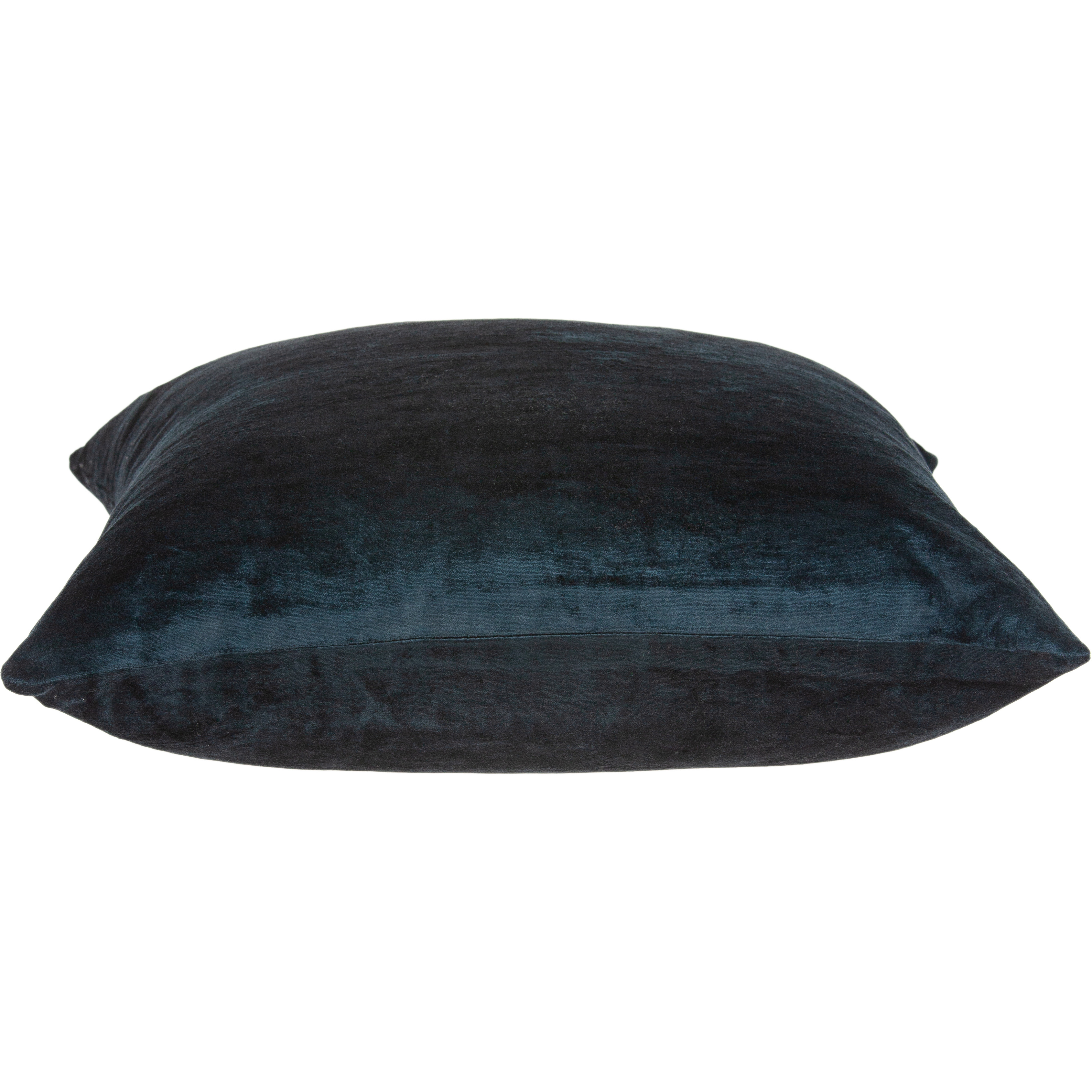 Parkland Collection Kyan Transitional Dark Blue Solid Pillow Cover With Poly Insert