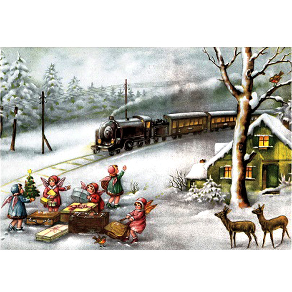ADVENT-ANGELS W/TRAIN EACH