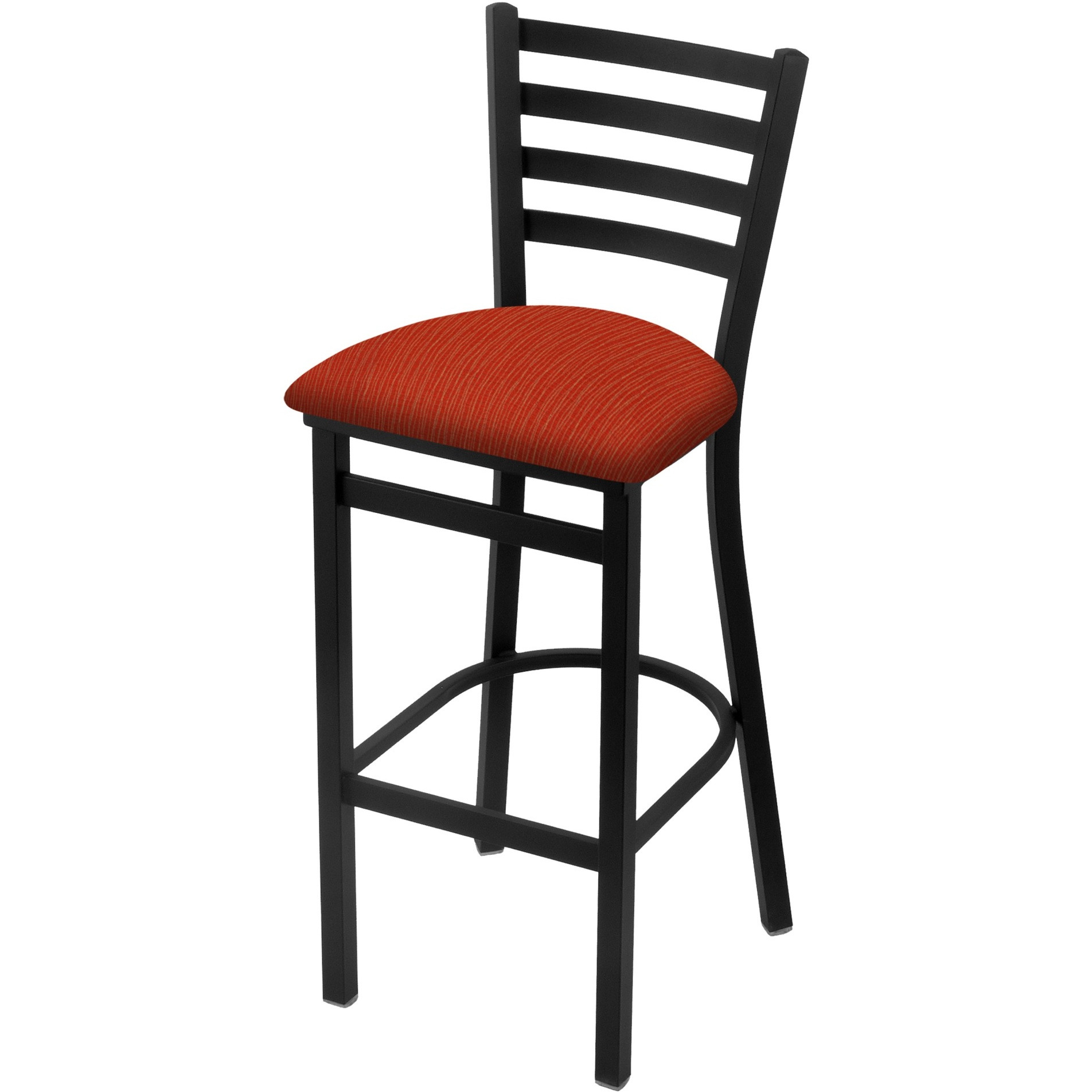 400 30" Stationary Bar Stool with Black Wrinkle Finish and Graph Poppy Seat