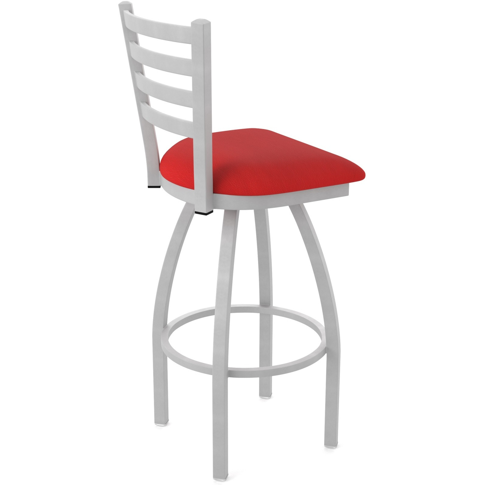 410 Jackie 25" Swivel Counter Stool with Anodized Nickel Finish and Canter Red Seat