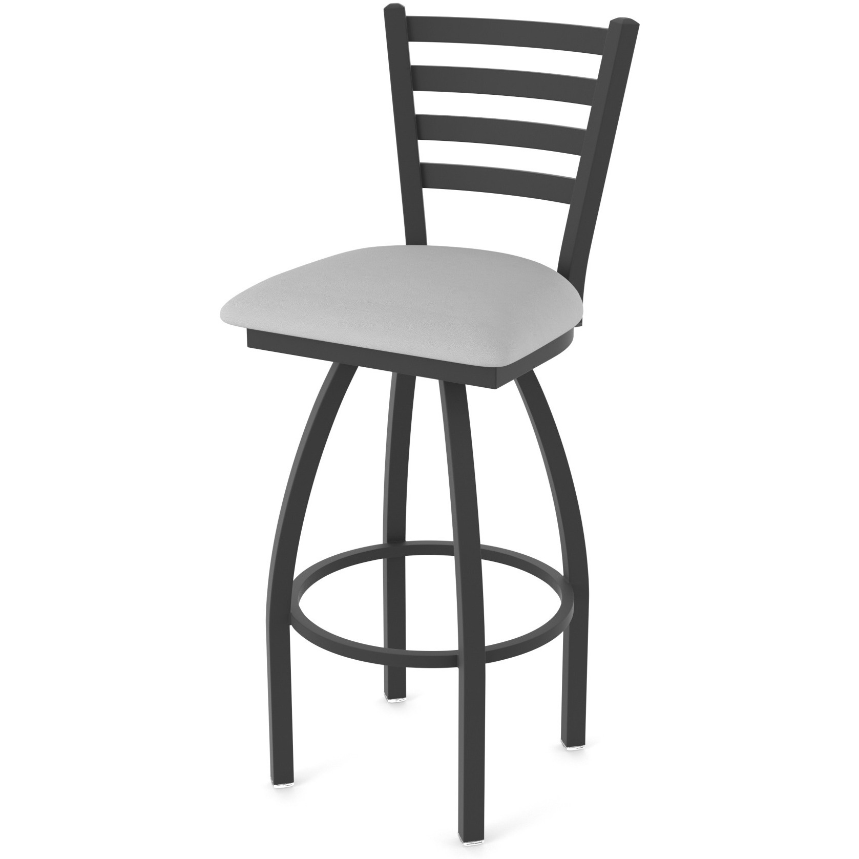 410 Jackie 25" Swivel Counter Stool with Black Wrinkle Finish and Canter Folkstone Grey Seat