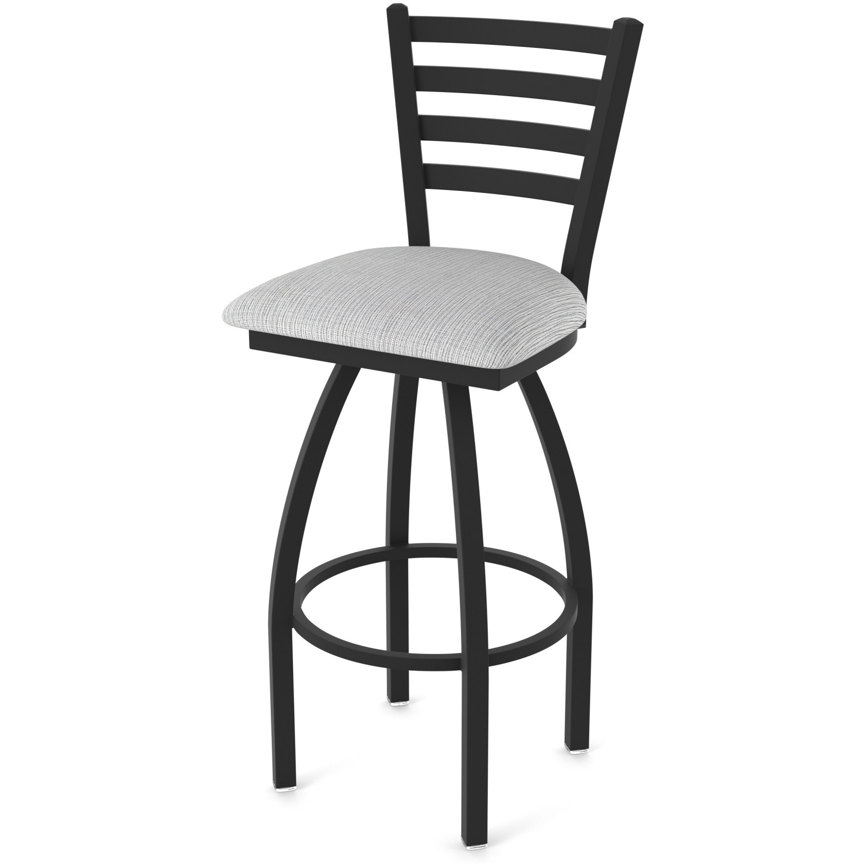 410 Jackie 36" Swivel Bar Stool with Black Wrinkle Finish and Graph Alpine Seat