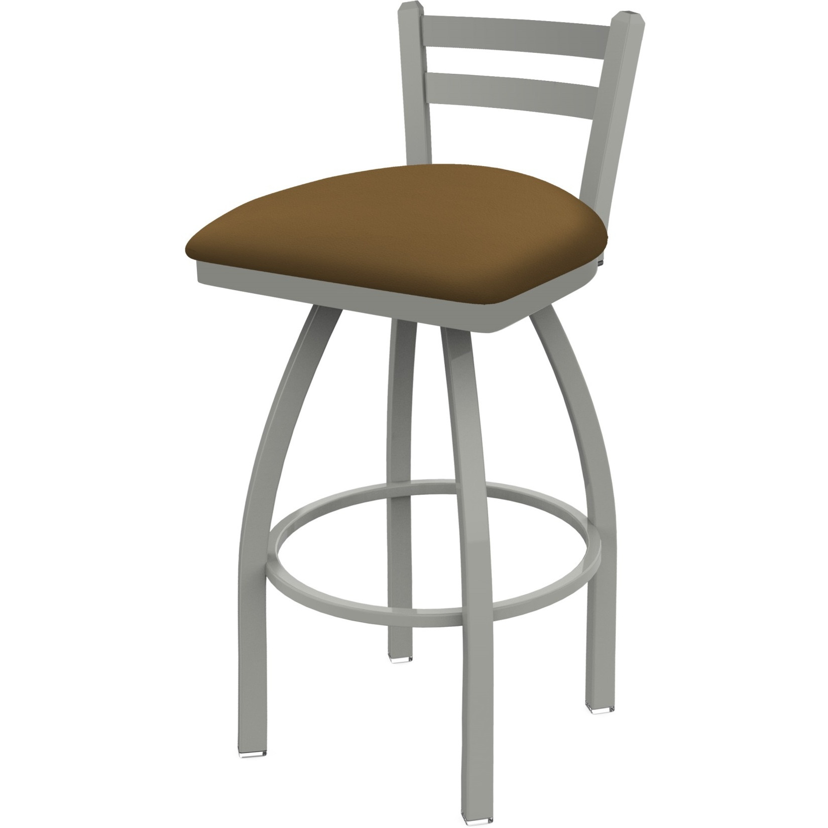 411 Jackie 25" Low Back Swivel Counter Stool with Anodized Nickel Finish and Canter Saddle Seat