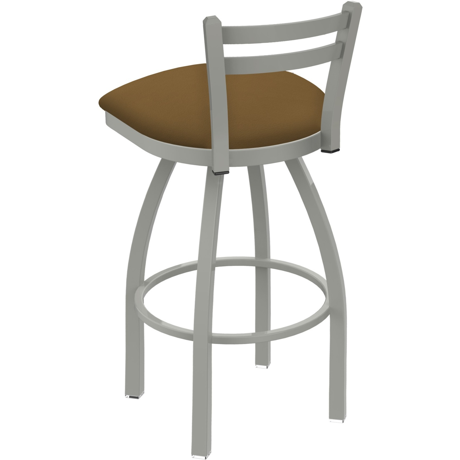 411 Jackie 25" Low Back Swivel Counter Stool with Anodized Nickel Finish and Canter Saddle Seat
