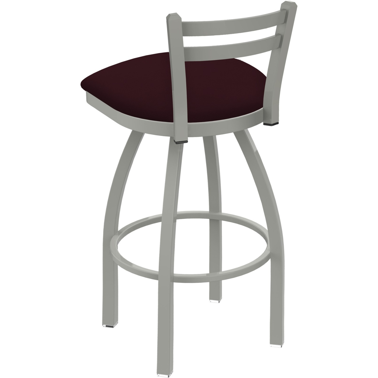 411 Jackie 30" Low Back Swivel Bar Stool with Anodized Nickel Finish and Canter Bordeaux Seat
