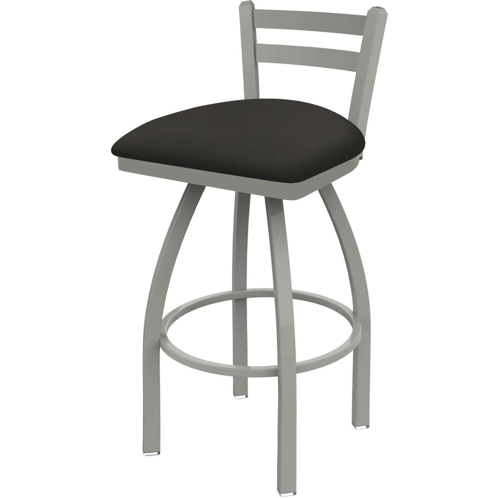 411 Jackie 30" Low Back Swivel Bar Stool with Anodized Nickel Finish and Canter Iron Seat