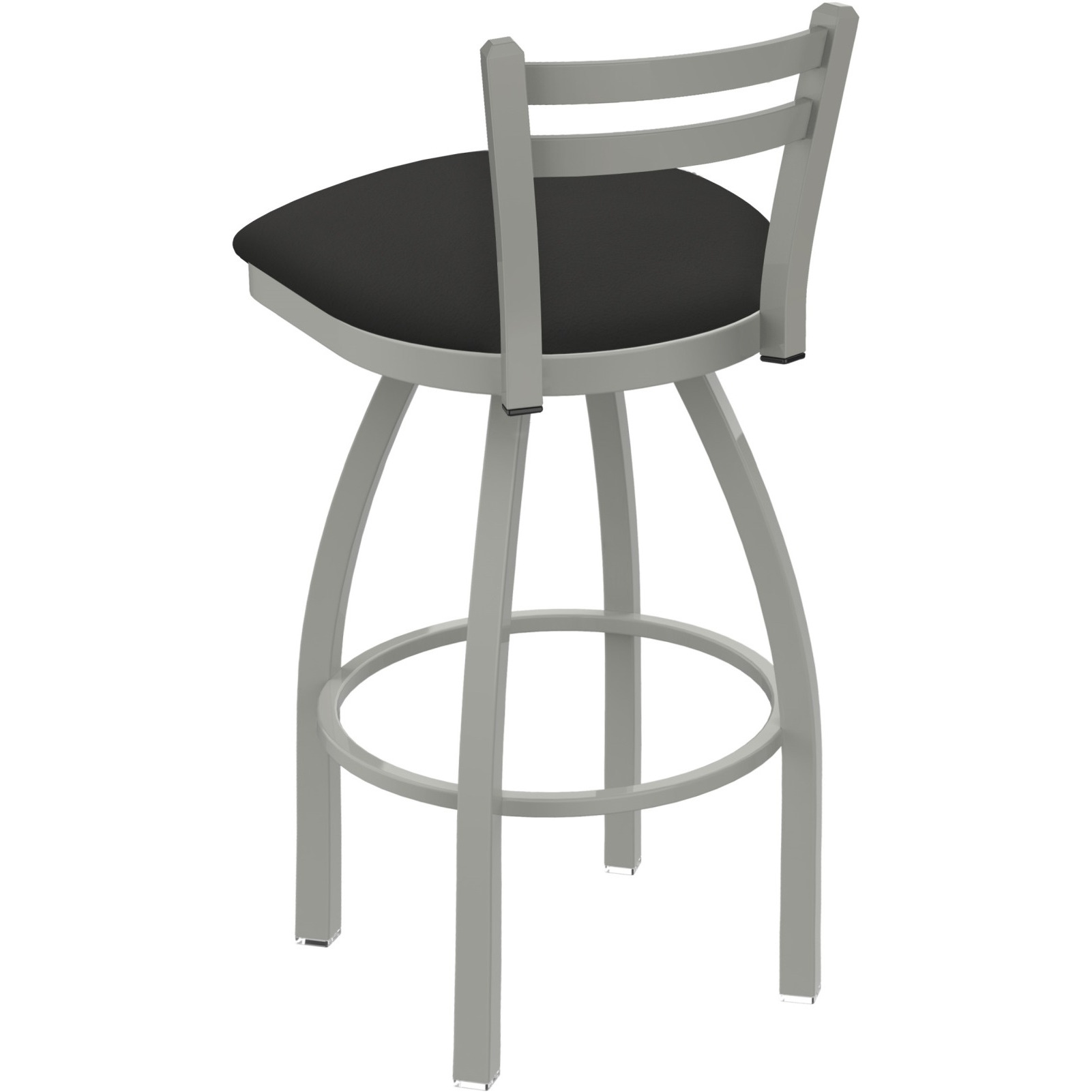 411 Jackie 30" Low Back Swivel Bar Stool with Anodized Nickel Finish and Canter Iron Seat