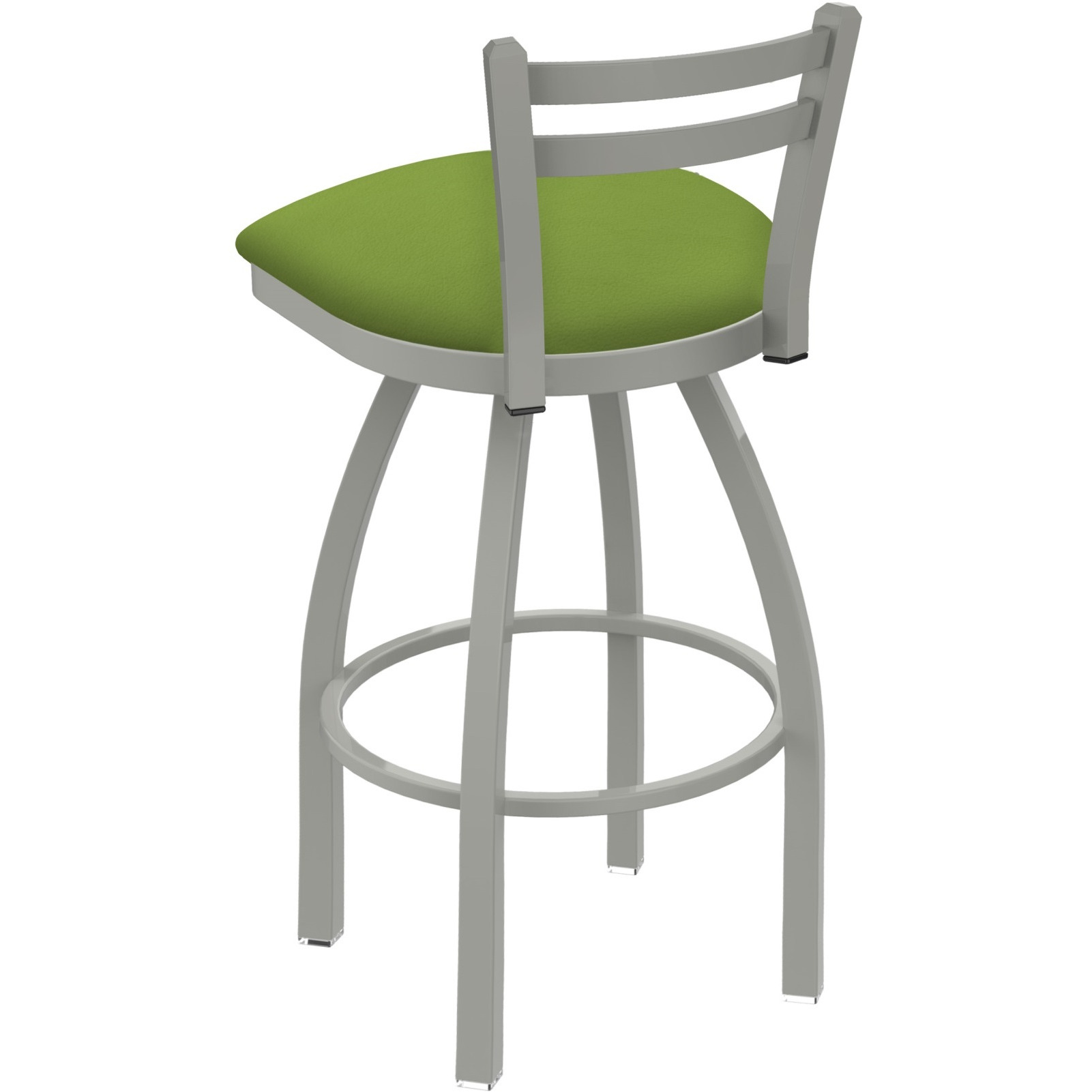 411 Jackie 30" Low Back Swivel Bar Stool with Anodized Nickel Finish and Canter Kiwi Green Seat