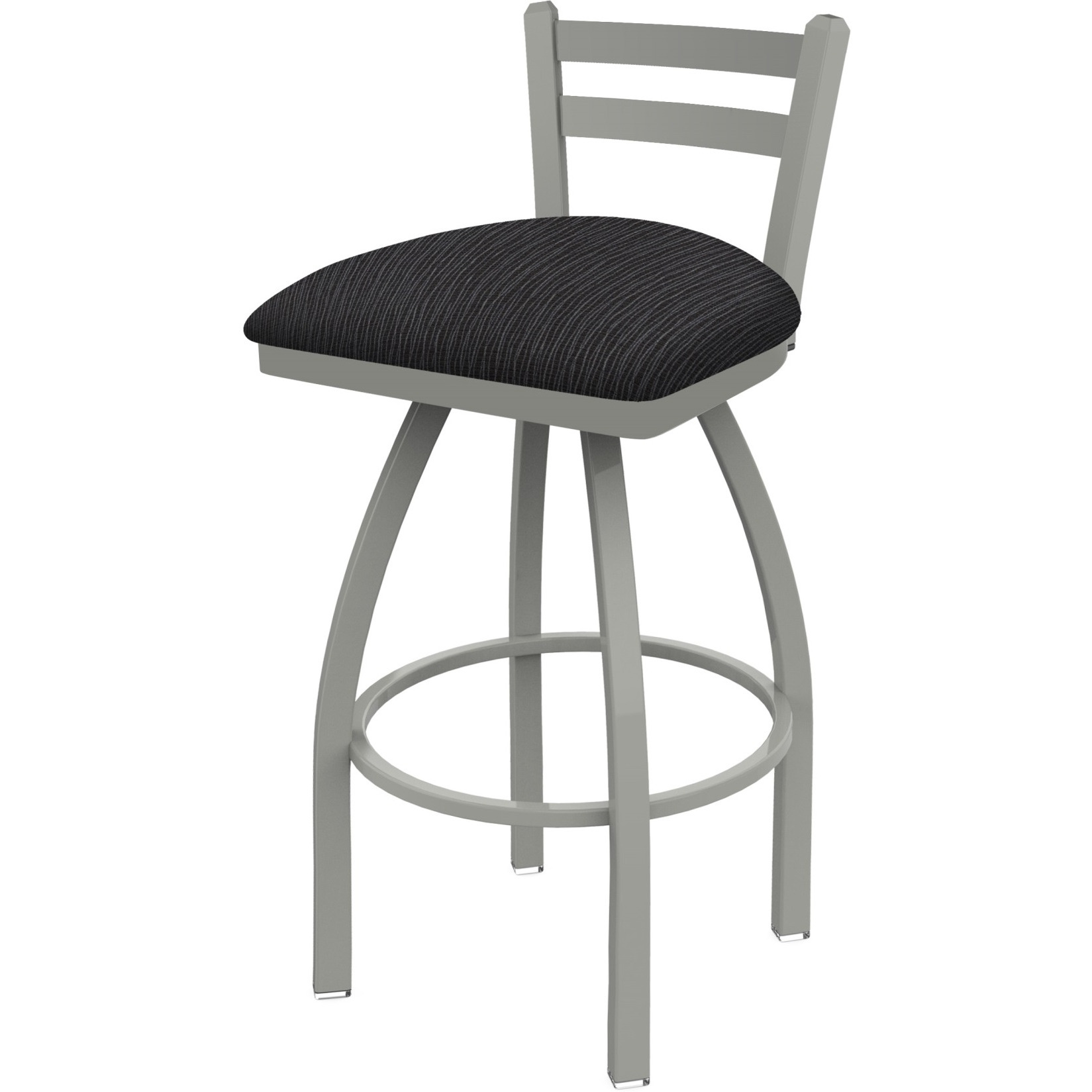 411 Jackie 30" Low Back Swivel Bar Stool with Anodized Nickel Finish and Graph Anchor Seat