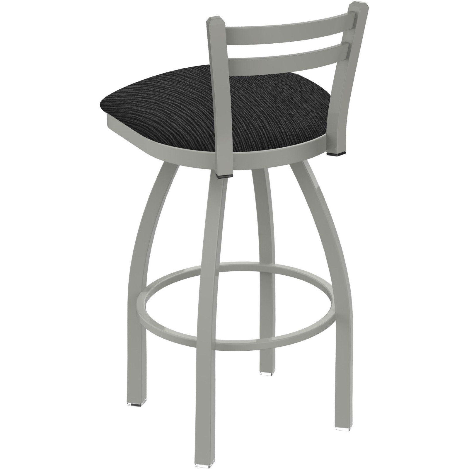 411 Jackie 30" Low Back Swivel Bar Stool with Anodized Nickel Finish and Graph Coal Seat