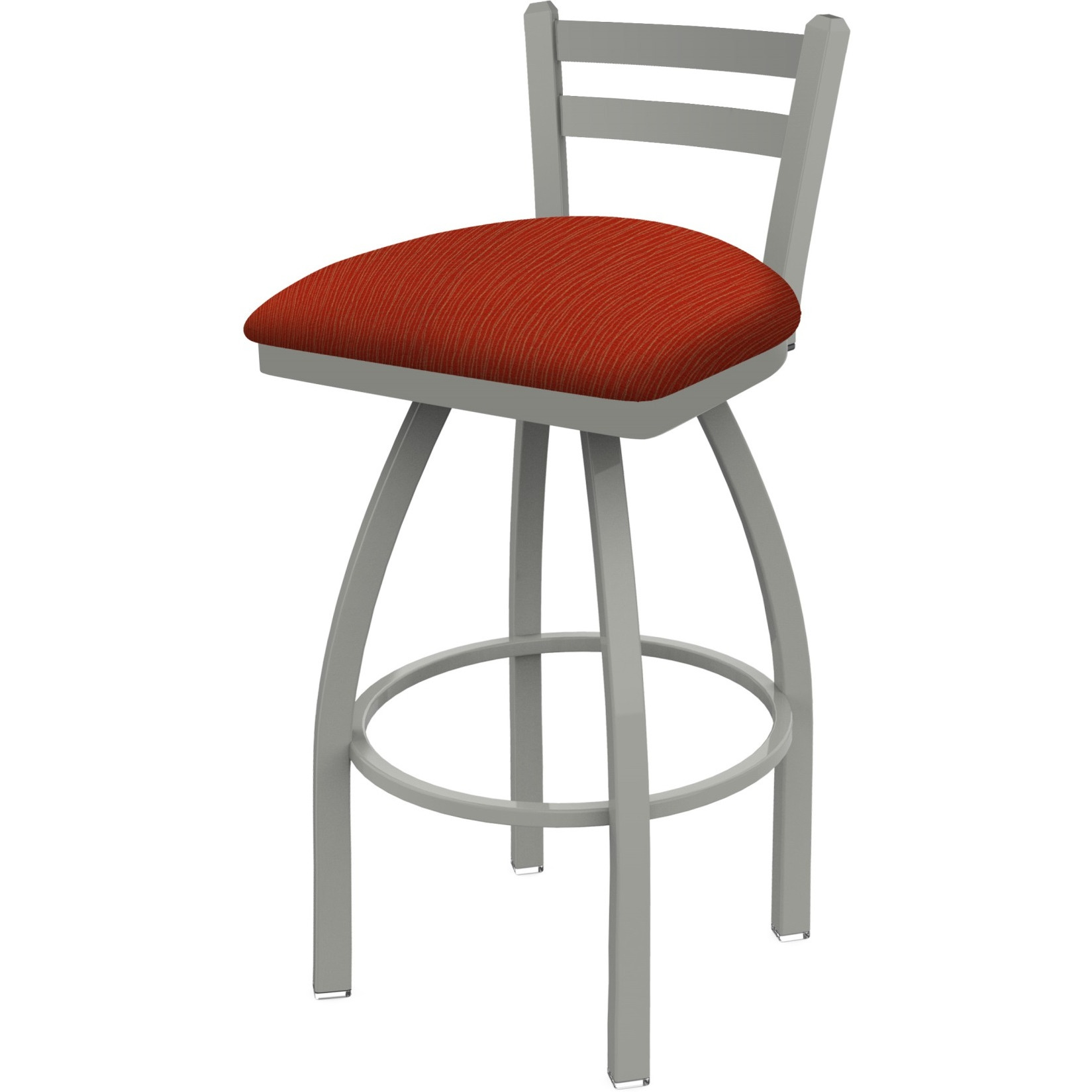 411 Jackie 30" Low Back Swivel Bar Stool with Anodized Nickel Finish and Graph Poppy Seat
