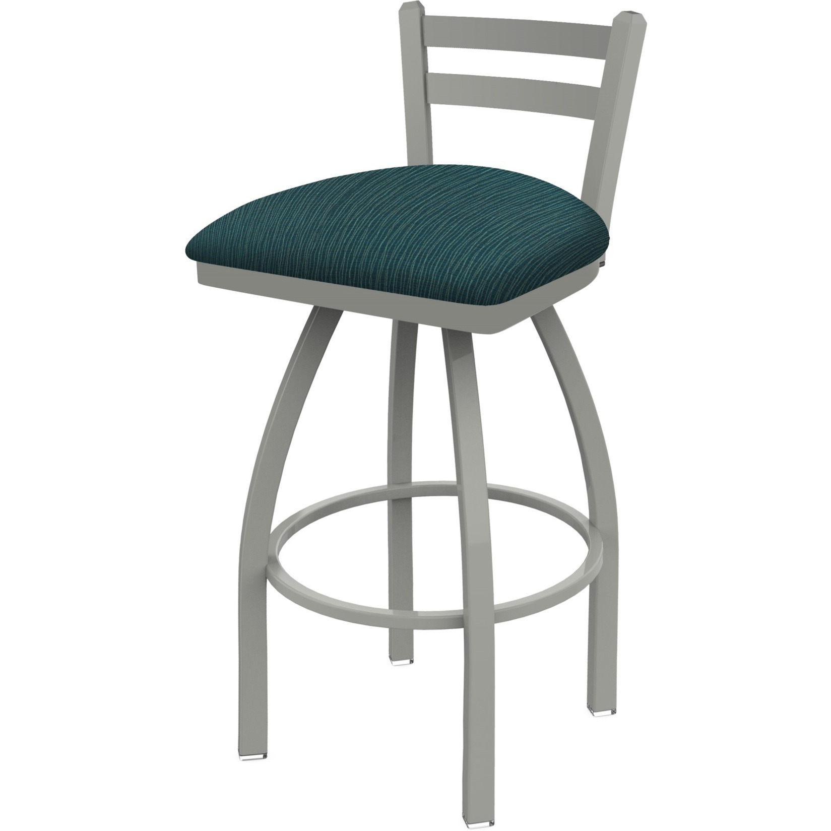 411 Jackie 30" Low Back Swivel Bar Stool with Anodized Nickel Finish and Graph Tidal Seat