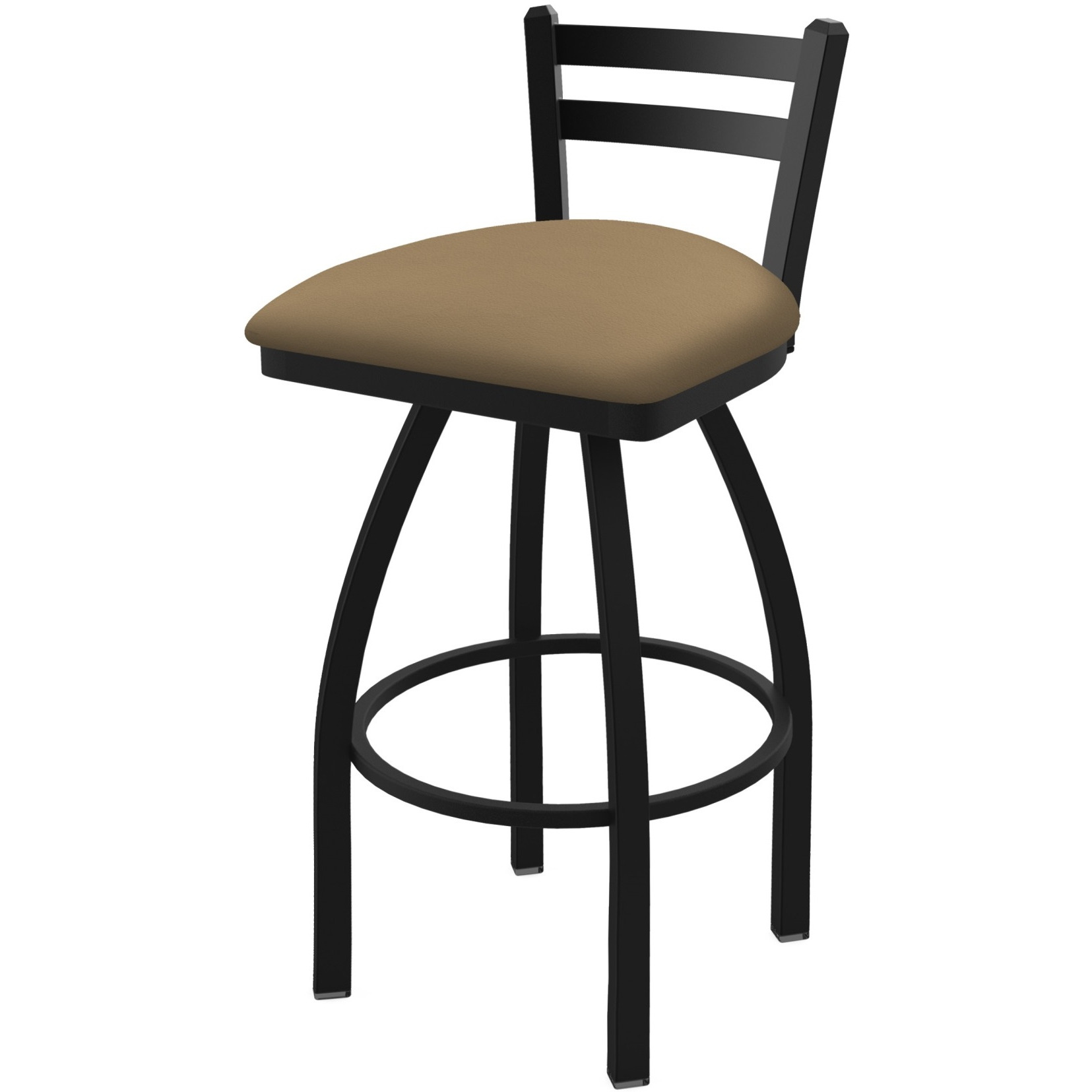 411 Jackie 30" Low Back Swivel Bar Stool with Black Wrinkle Finish and Canter Sand Seat