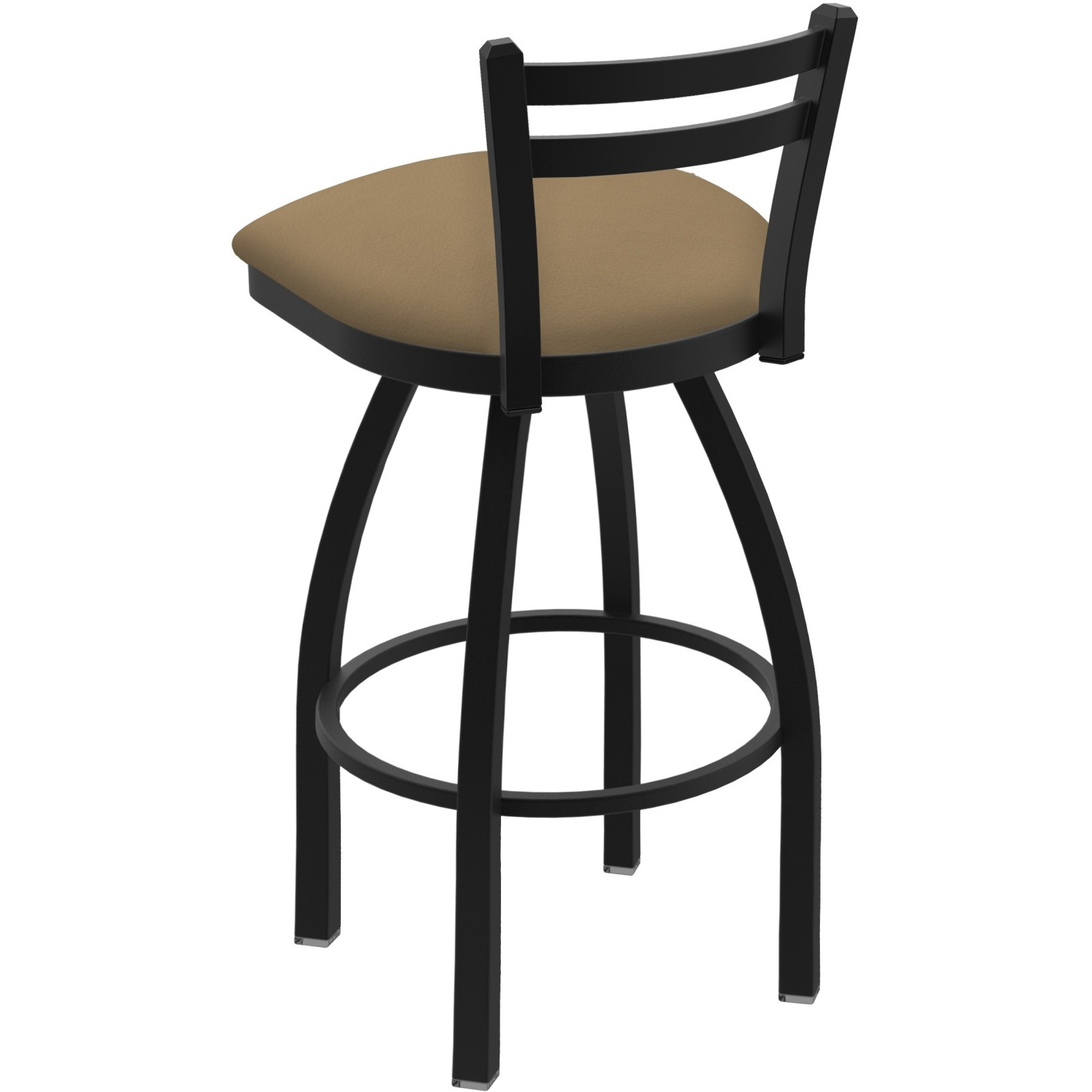 411 Jackie 30" Low Back Swivel Bar Stool with Black Wrinkle Finish and Canter Sand Seat