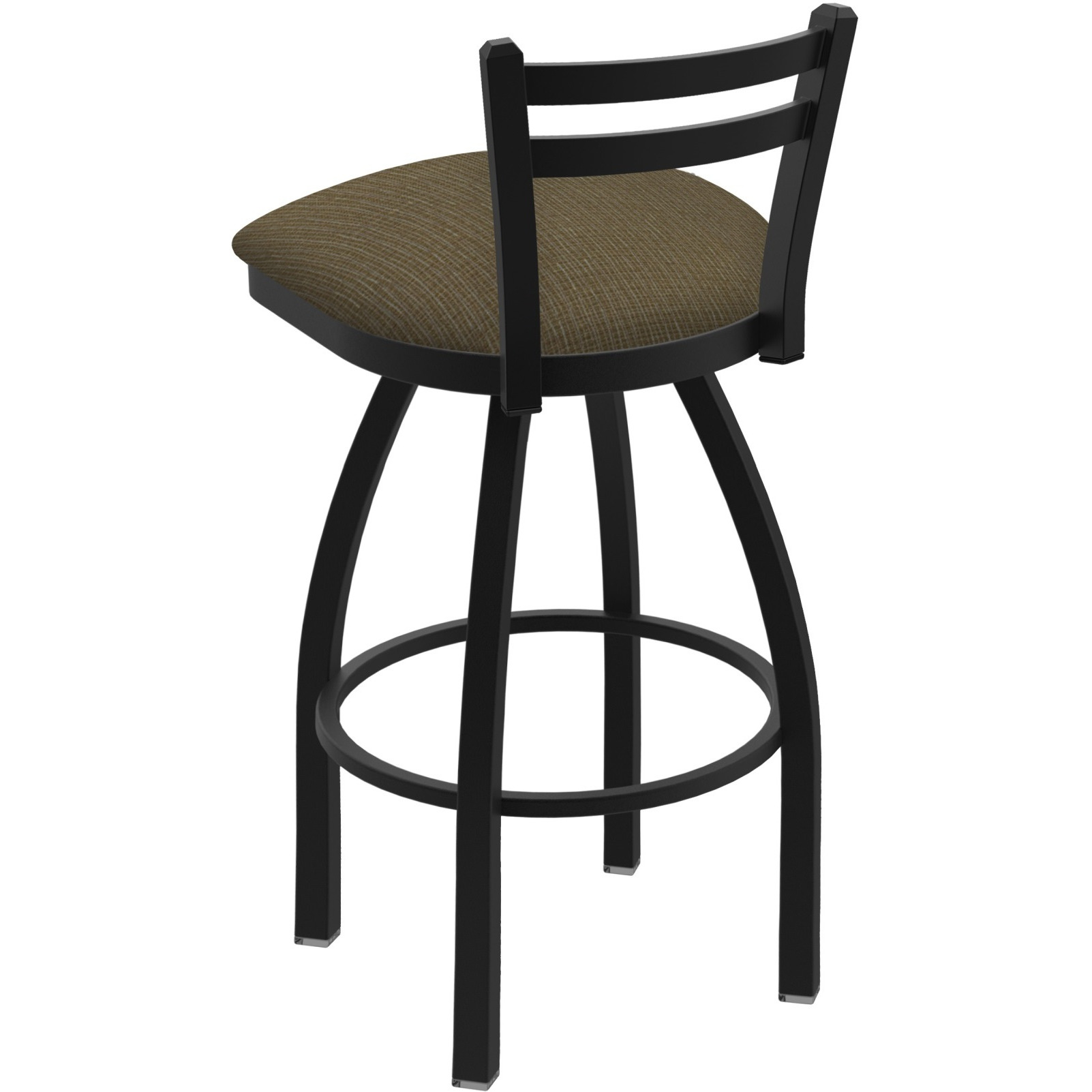 411 Jackie 30" Low Back Swivel Bar Stool with Black Wrinkle Finish and Graph Cork Seat