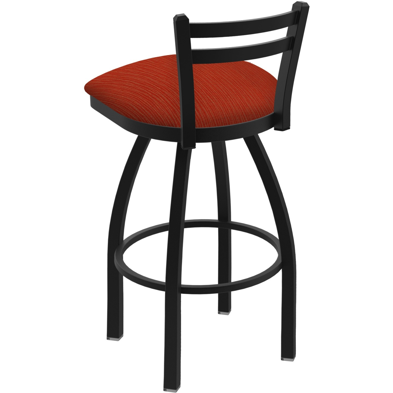 411 Jackie 30" Low Back Swivel Bar Stool with Black Wrinkle Finish and Graph Poppy Seat