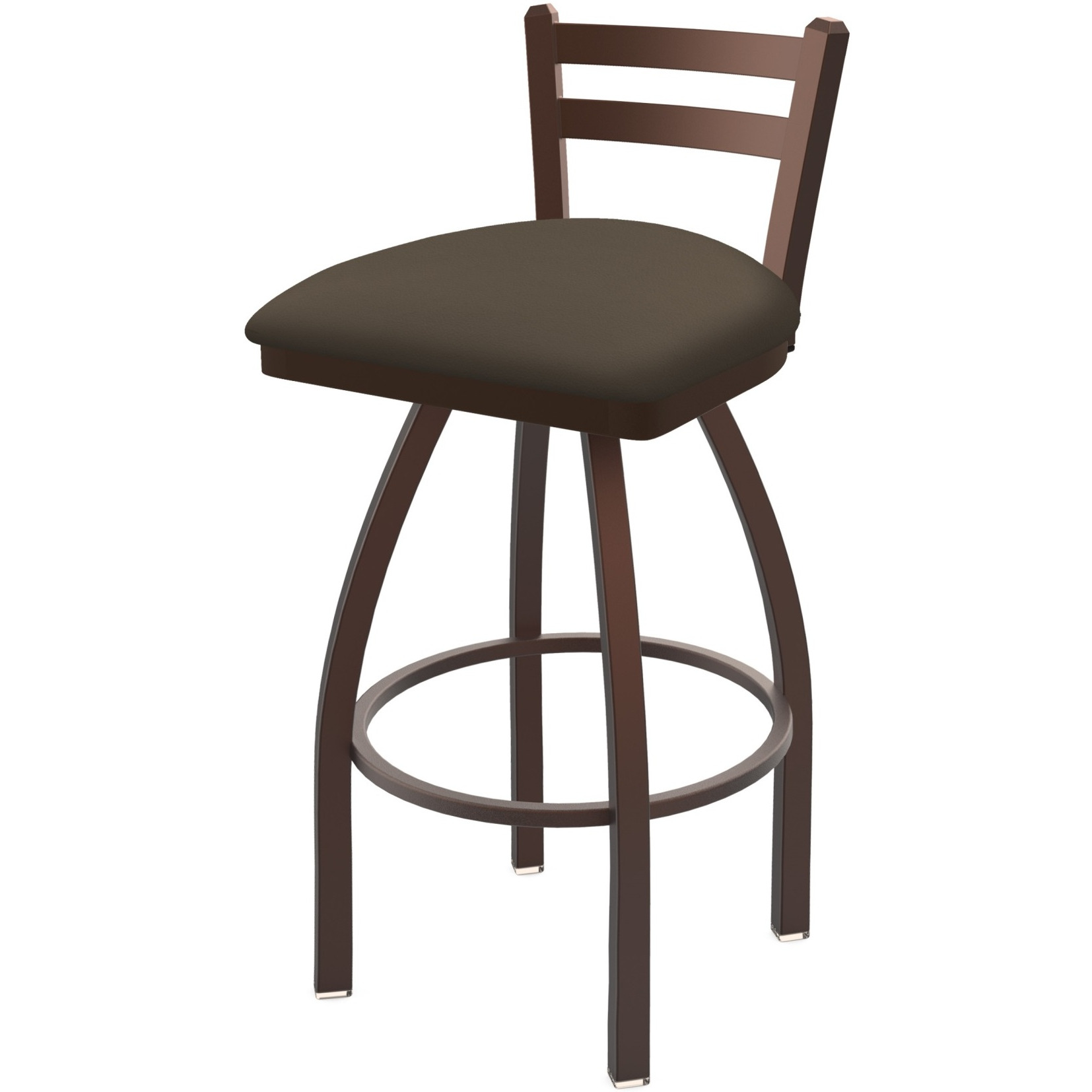 411 Jackie 30" Low Back Swivel Bar Stool with Bronze Finish and Canter Earth Seat