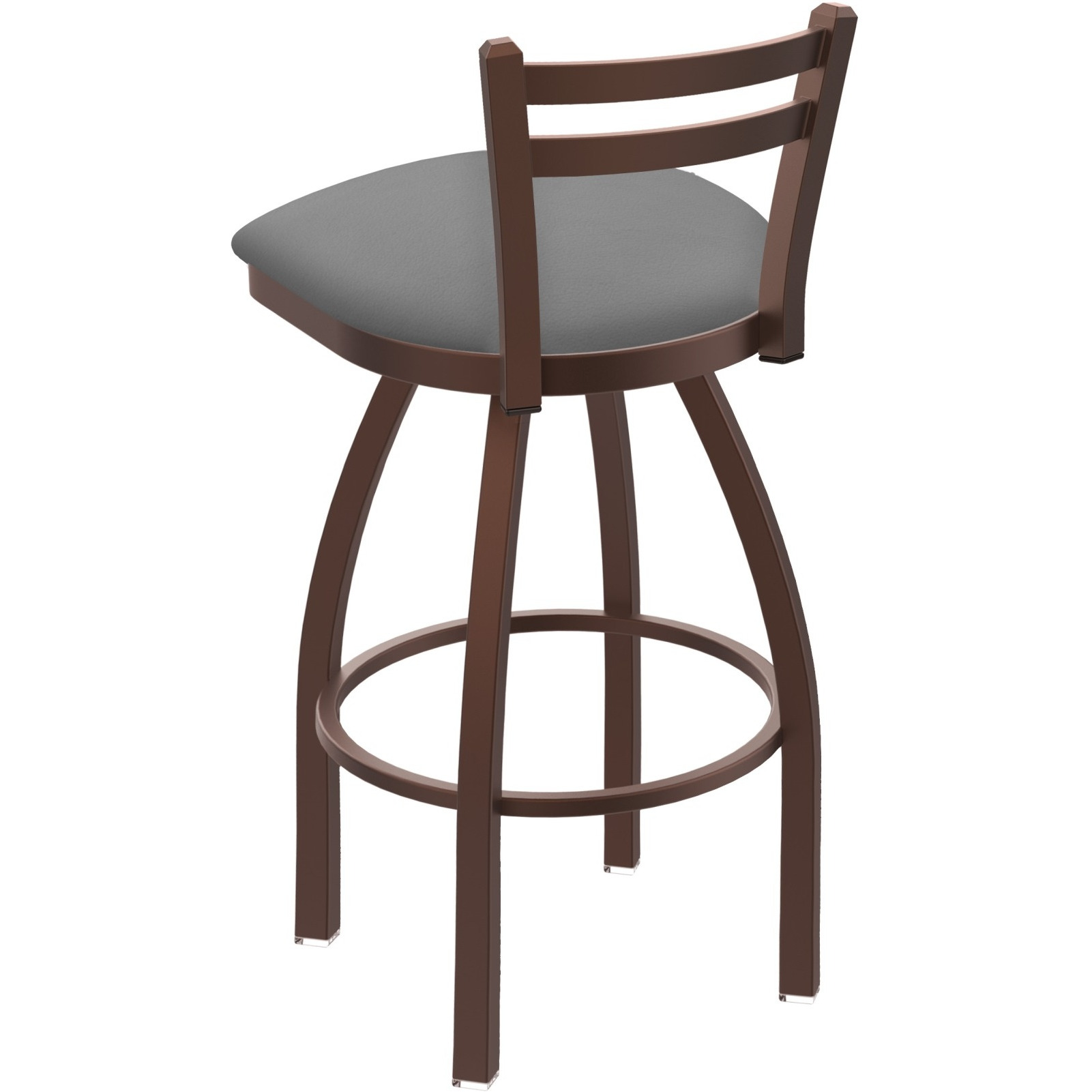 411 Jackie 30" Low Back Swivel Bar Stool with Bronze Finish and Canter Folkstone Grey Seat