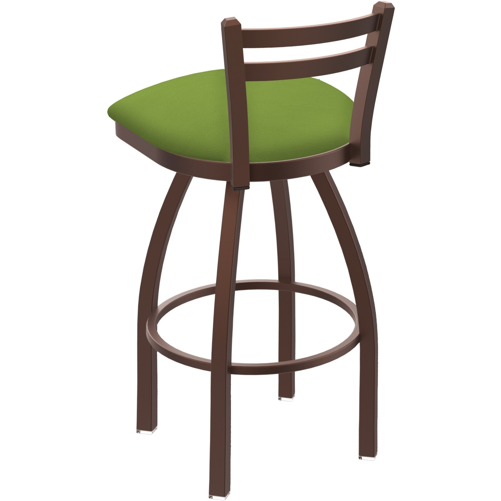 411 Jackie 30" Low Back Swivel Bar Stool with Bronze Finish and Canter Kiwi Green Seat