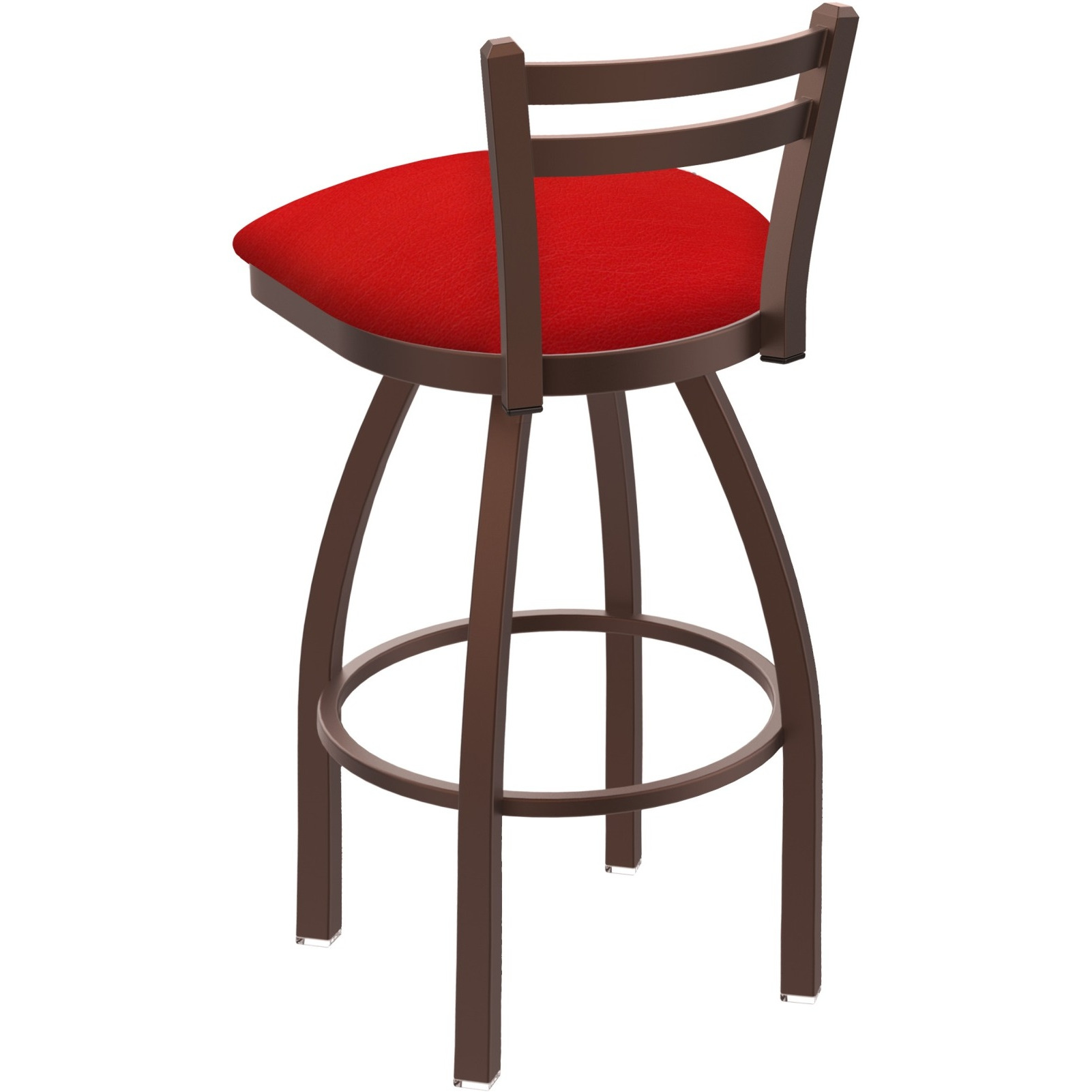 411 Jackie 30" Low Back Swivel Bar Stool with Bronze Finish and Canter Red Seat