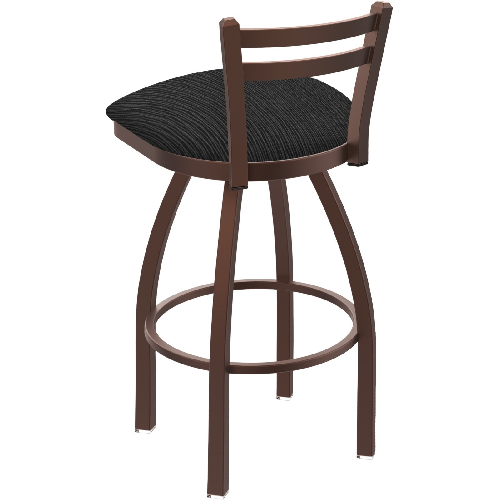 411 Jackie 30" Low Back Swivel Bar Stool with Bronze Finish and Graph Coal Seat