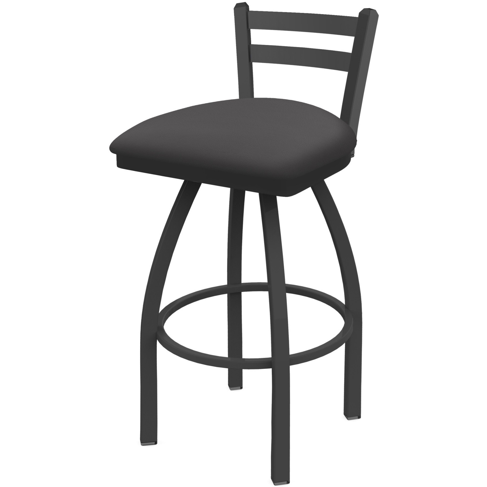 411 Jackie 30" Low Back Swivel Bar Stool with Pewter Finish and Canter Storm Seat