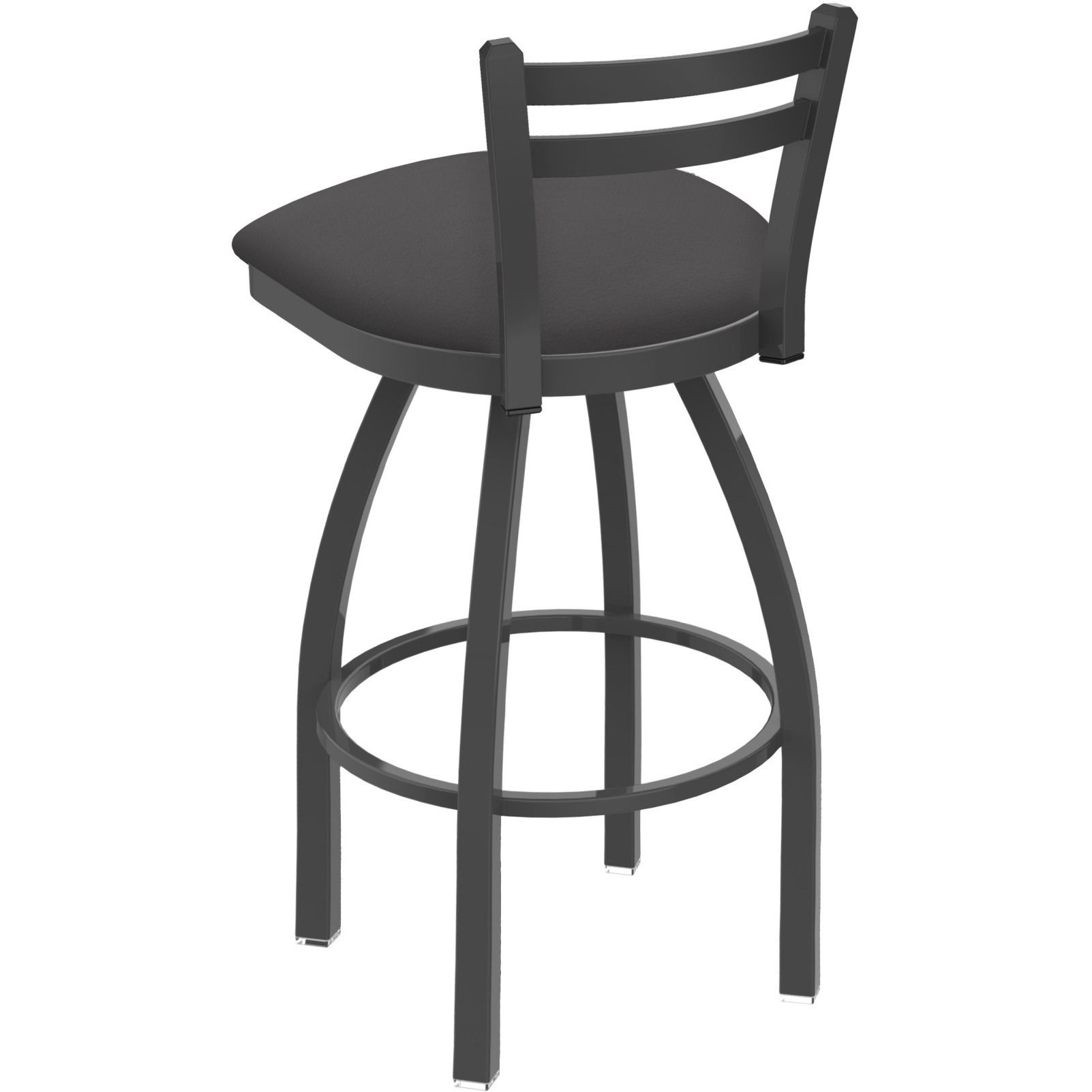 411 Jackie 30" Low Back Swivel Bar Stool with Pewter Finish and Canter Storm Seat