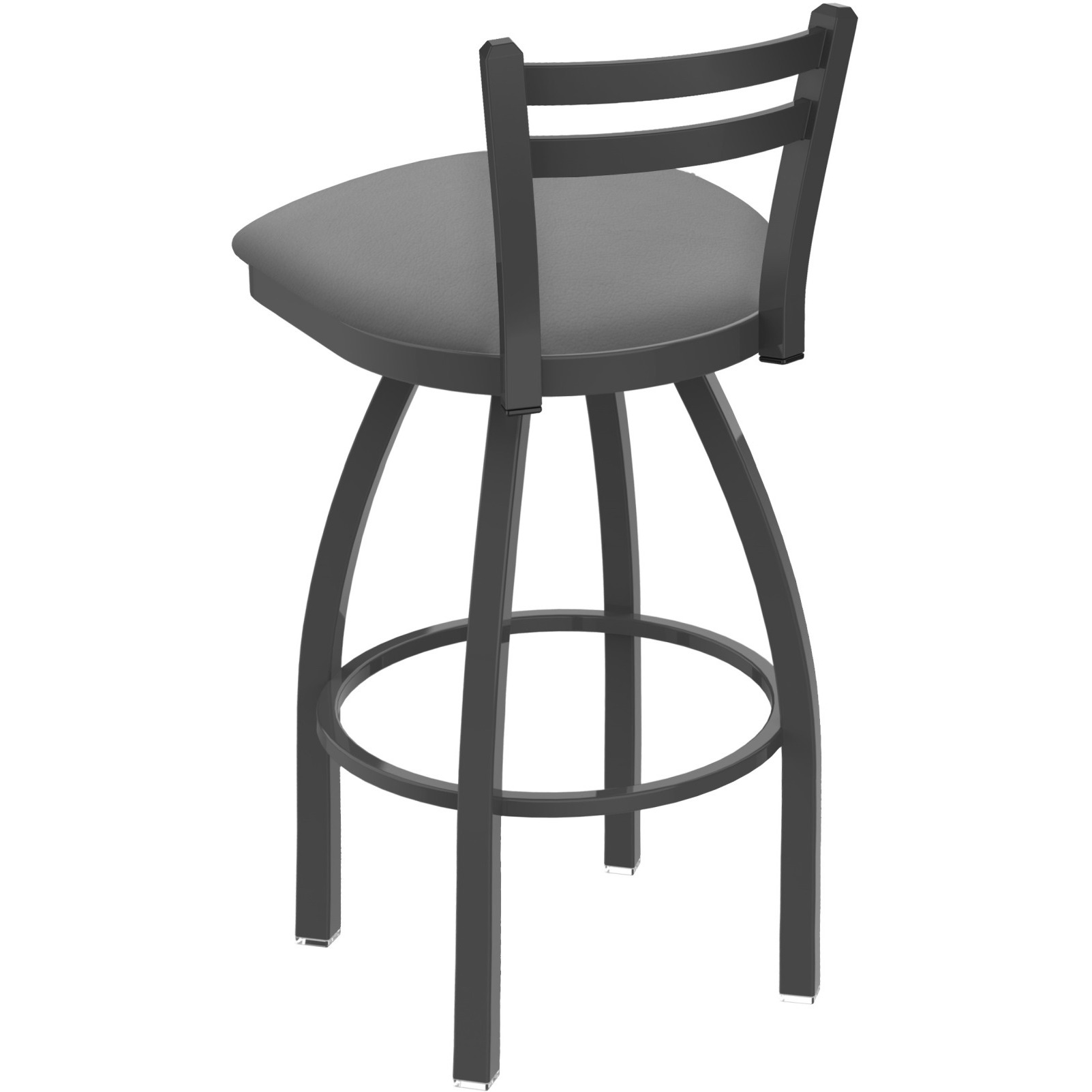 411 Jackie 30" Low Back Swivel Bar Stool with Pewter Finish and Canter Folkstone Grey Seat