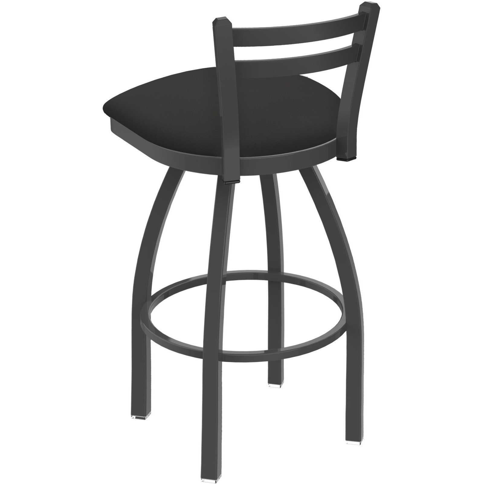 411 Jackie 30" Low Back Swivel Bar Stool with Pewter Finish and Canter Iron Seat
